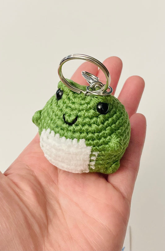 Crochet Frog Keychain – Handmade Amigurumi Charm, Frog Lover Gift