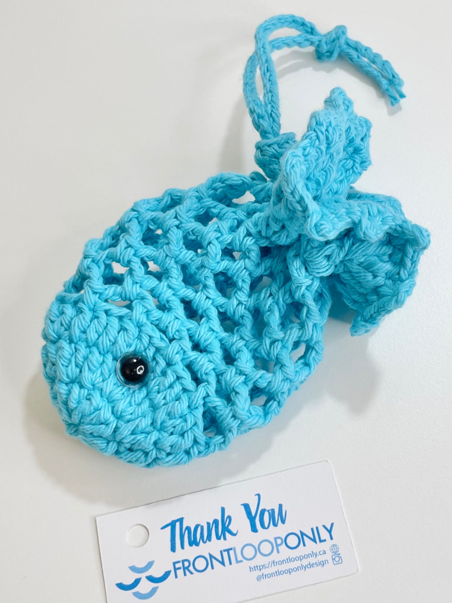 Crochet Fish AirPods Pouch | Handmade Cotton Yarn Earbud Case | Kawaii Fish Bag Holder