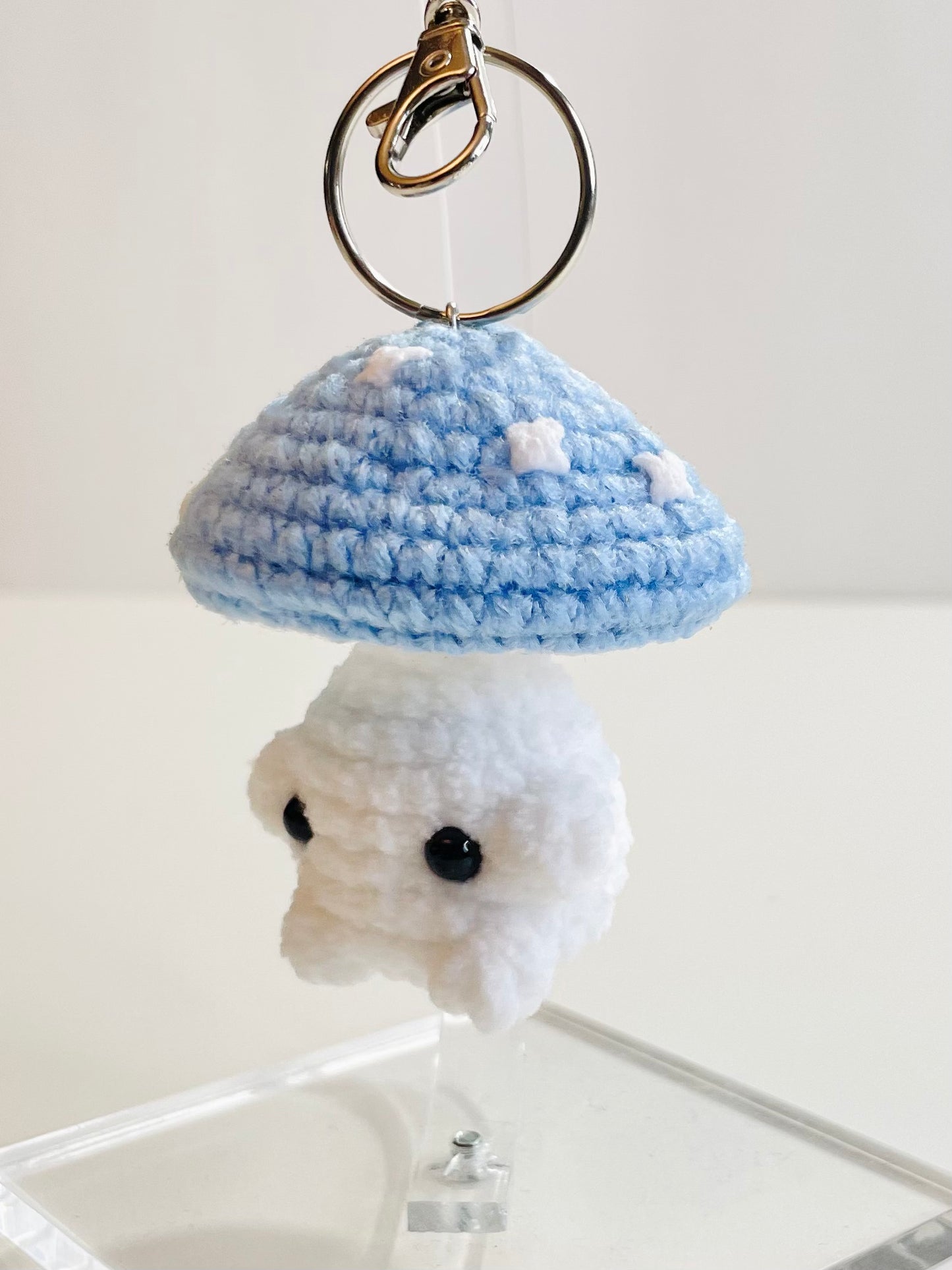 Crochet Mushroom Keychain, Pop Up Charm, Handmade Kawaii Bag Accessory, Forestcore Backpack, Keyring Gift