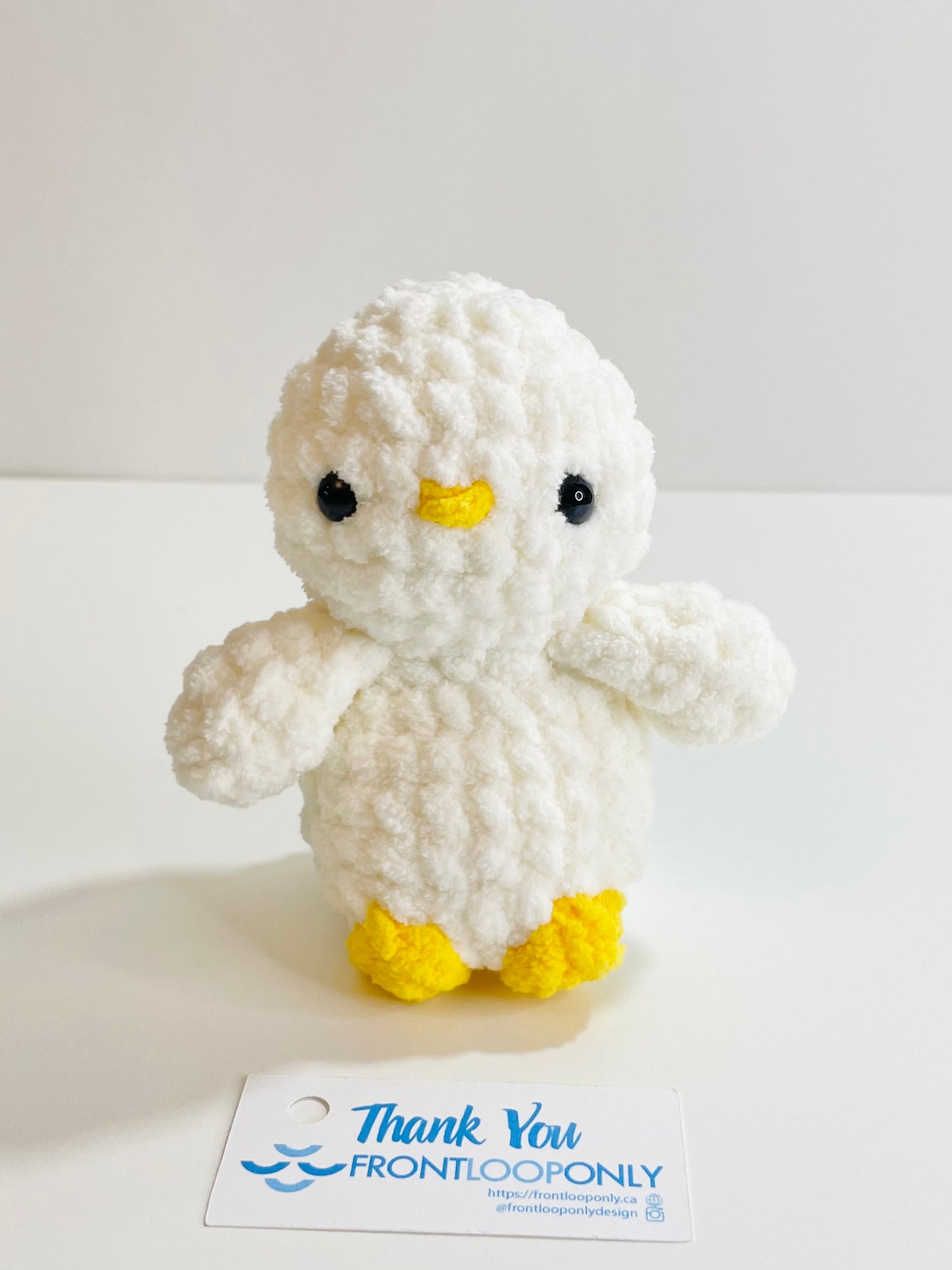 Weighted Crochet Duck Plush – Amigurumi Desk Decor, Sensory Comfort Toy