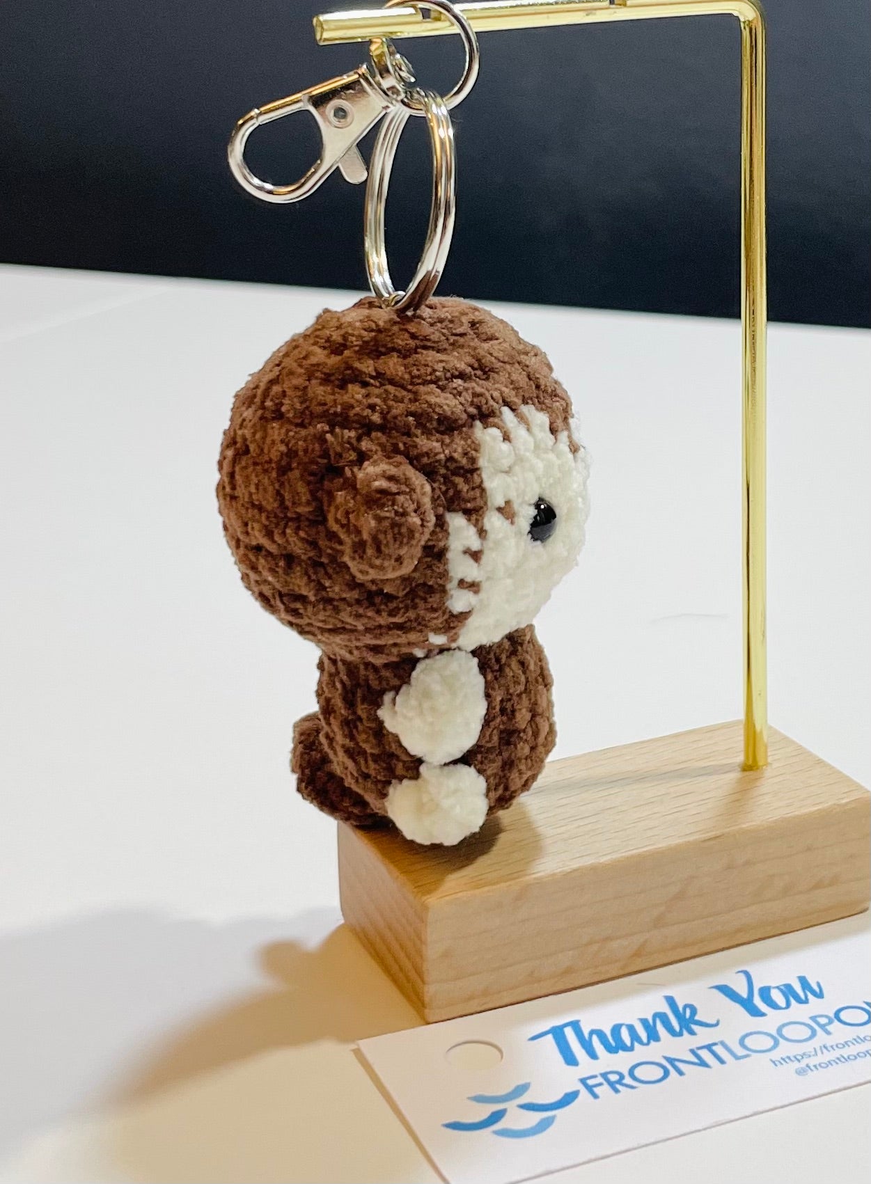 Handmade Crochet Monkey Keychain, Amigurumi Plush Bag Charm, Mini Animal Accessory