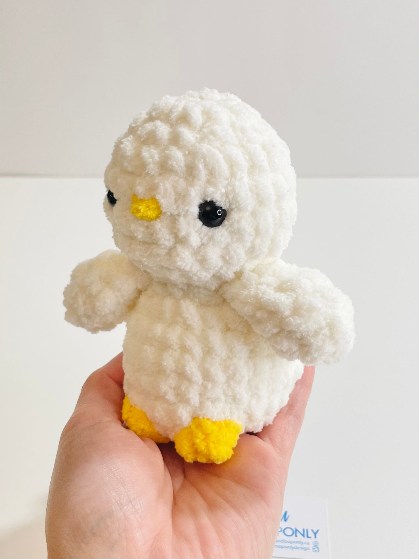 Weighted Crochet Duck Plush – Amigurumi Desk Decor, Sensory Comfort Toy