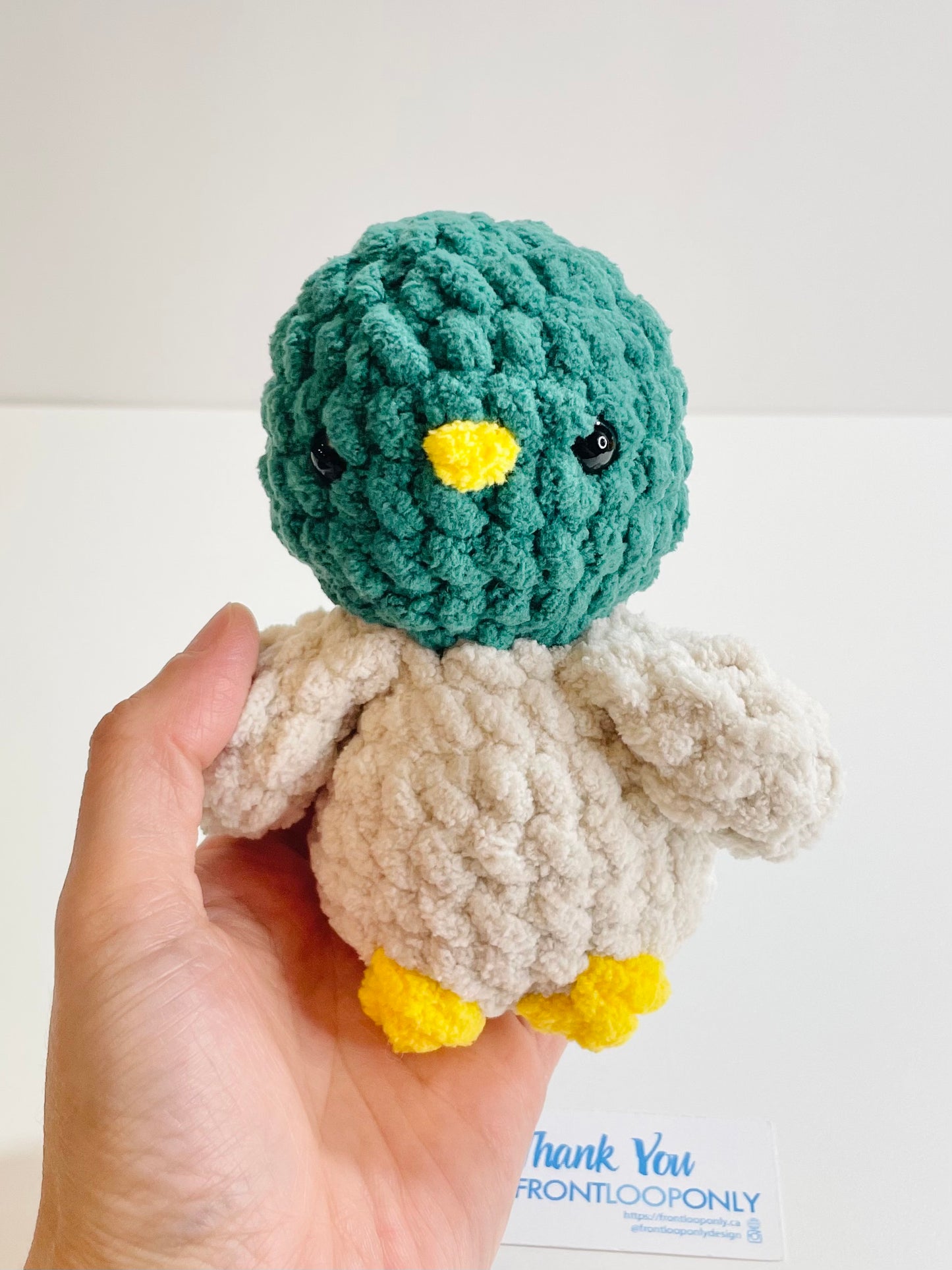 Weighted Crochet Duck Plush – Amigurumi Desk Decor, Sensory Comfort Toy