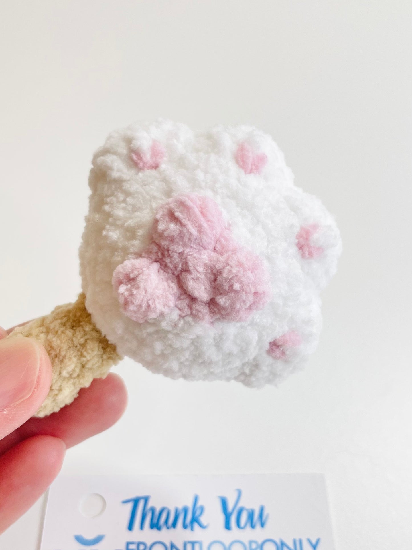 Crochet Worry Paw Plush,  Handmade Pocket Stress Relief Toy, Emotional Support Gift