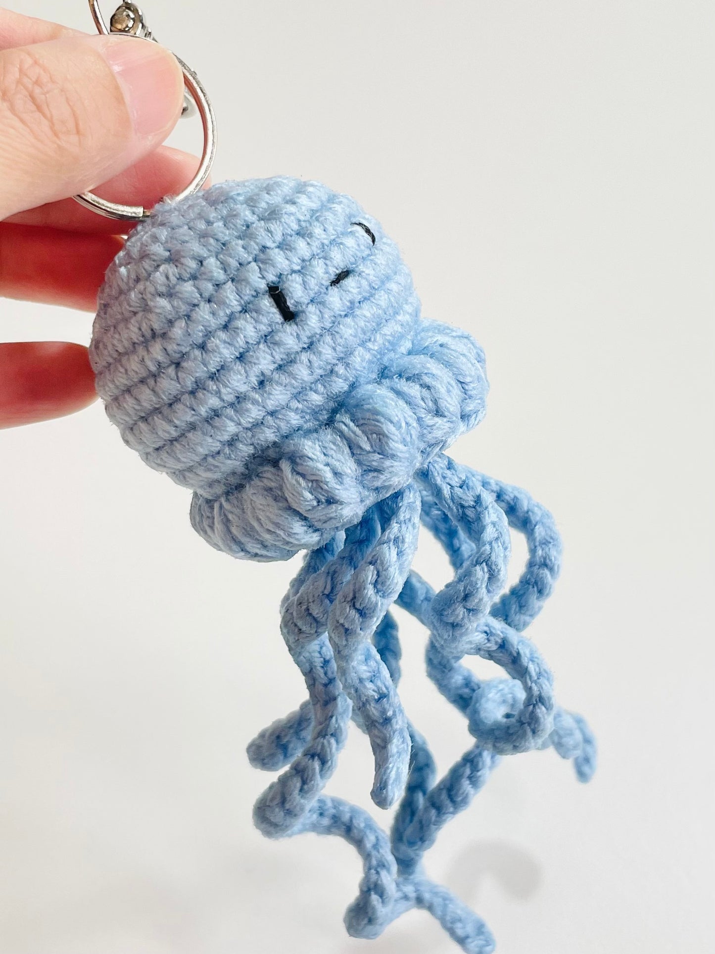 Crochet Octopus Keychain, Handmade Amigurumi Sea Animal, Ocean Accessory, Kawaii Bag Charm