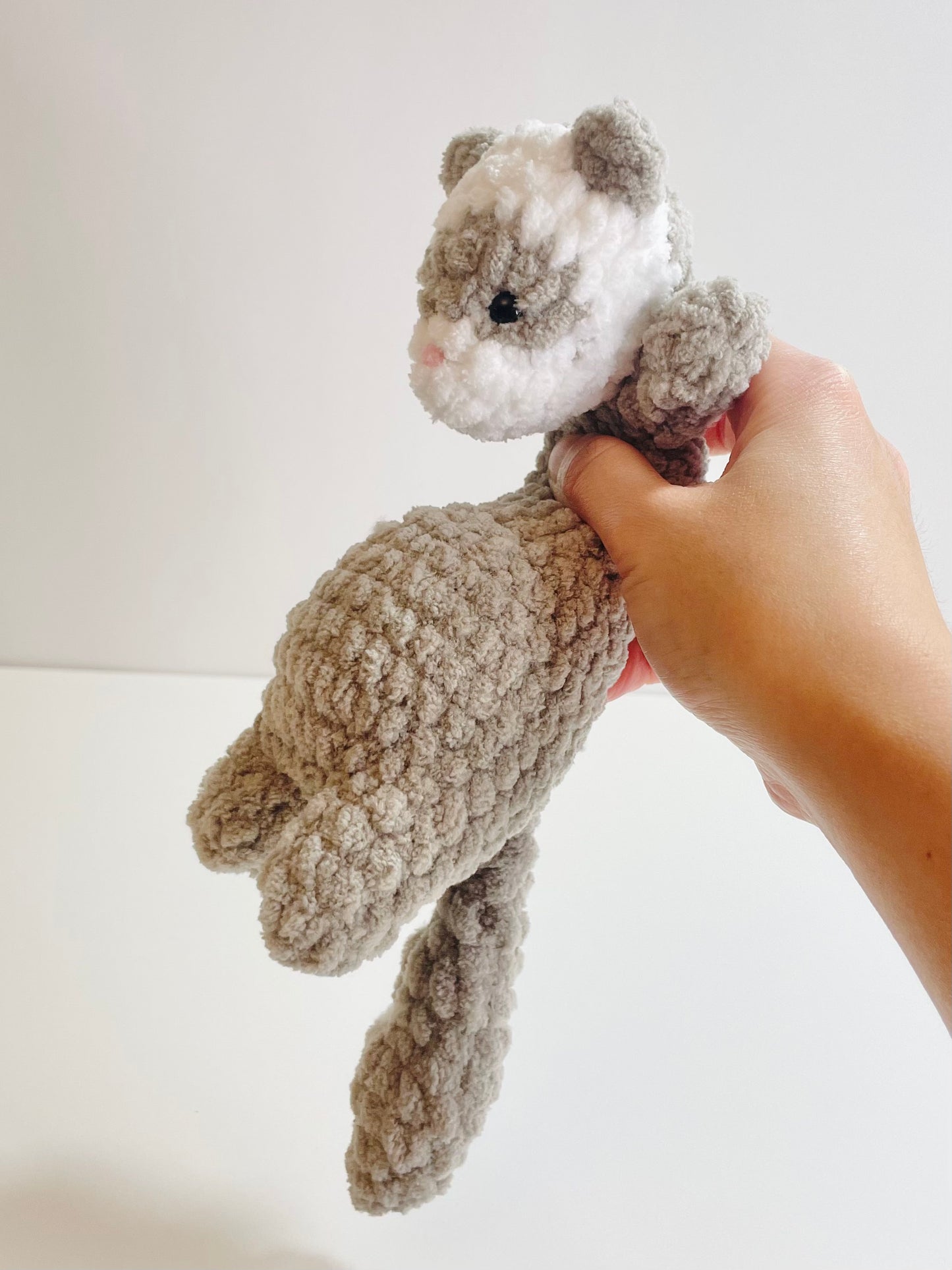 Weighted Crochet Ferret Plush | Handmade Amigurumi Stuffed Animal, Comfort Cuddler