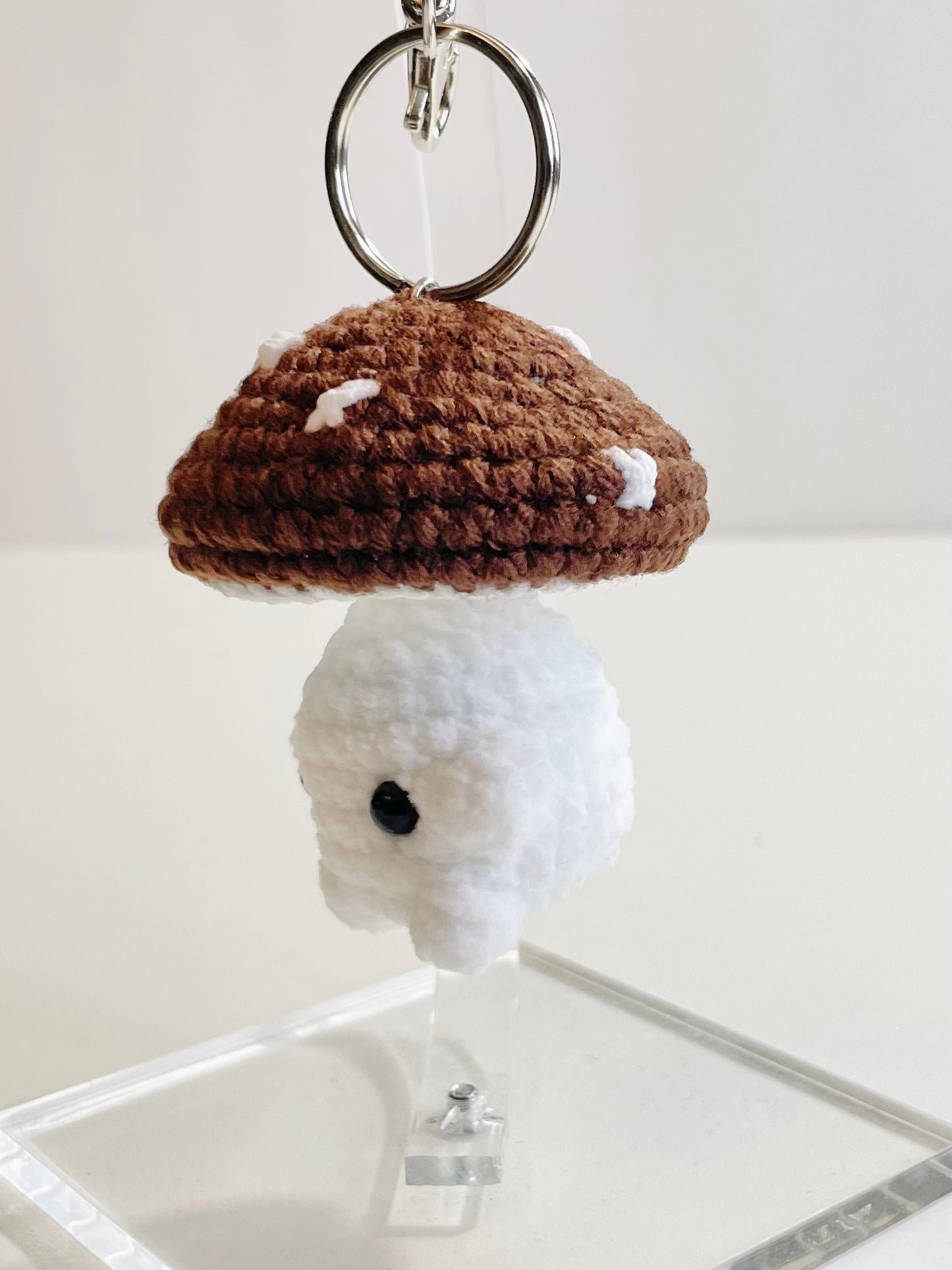 Crochet Mushroom Keychain, Pop Up Charm, Handmade Kawaii Bag Accessory, Forestcore Backpack, Keyring Gift