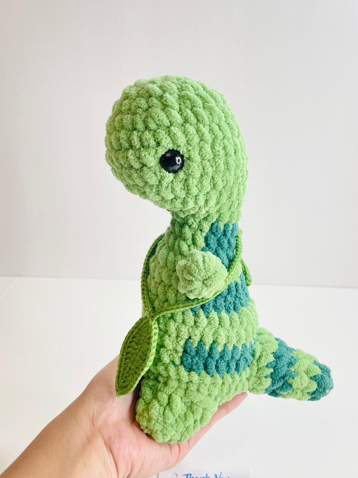 Crochet Snuggly Dinosaur Plush – Handmade Dino Stuffed Animal, Cuddly Nursery Decor, Kawaii Dinosaur Toy