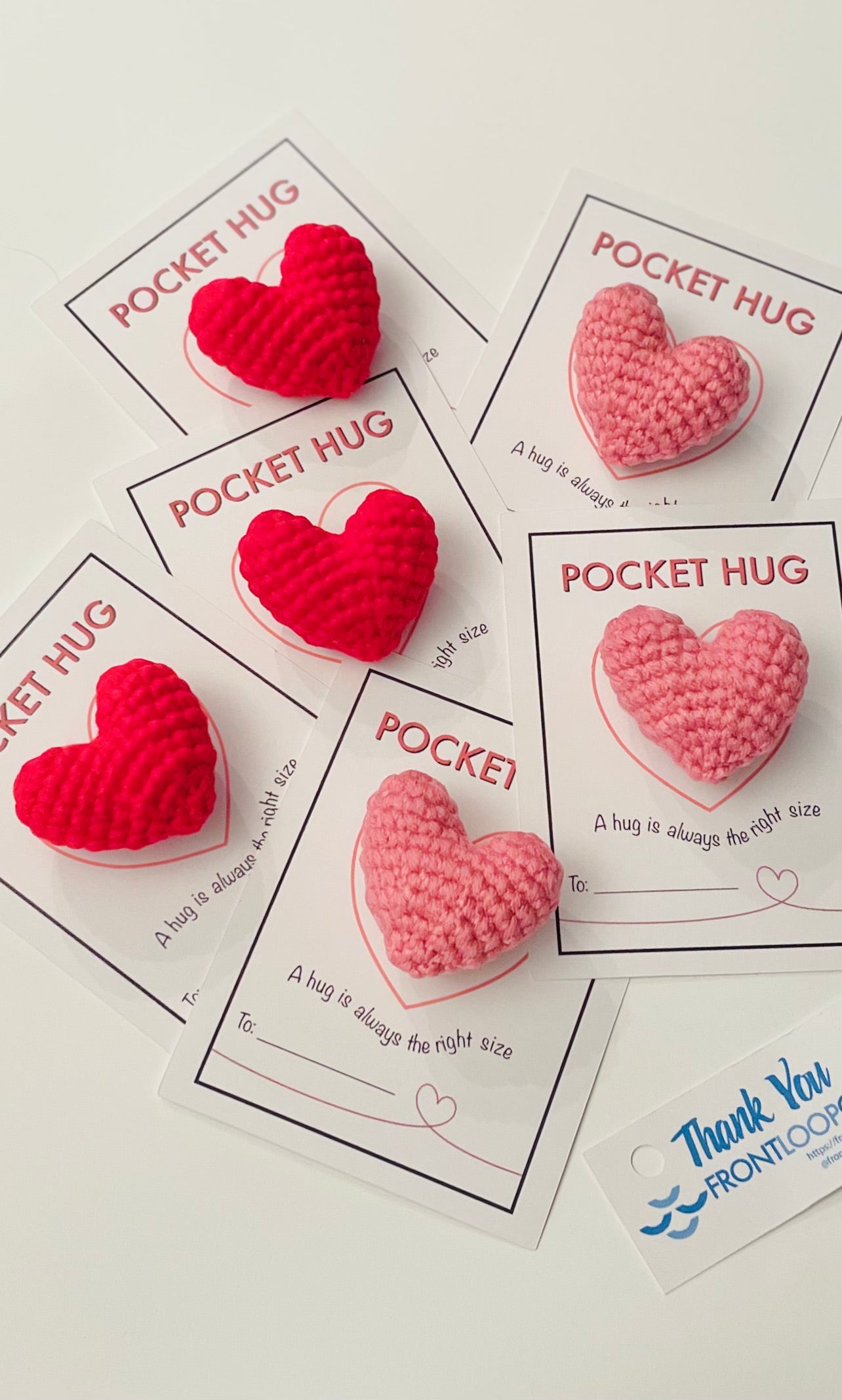 Pocket Hug Heart with Pin – Crochet Comfort Gift, Encouragement Hug, Handmade Bag Charm