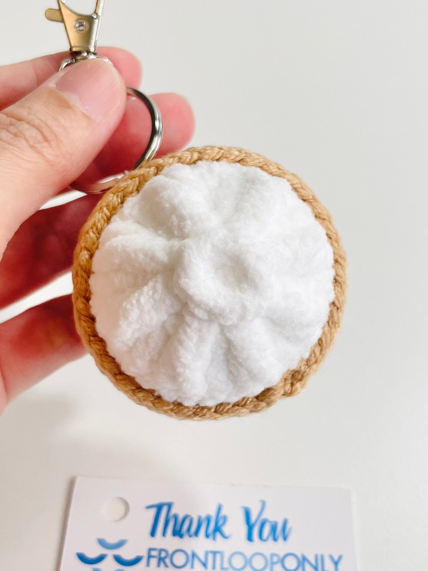 Crochet Bao Dumpling Keychain, Kawaii Food Charm, Lucky Amigurumi Bag Accessory