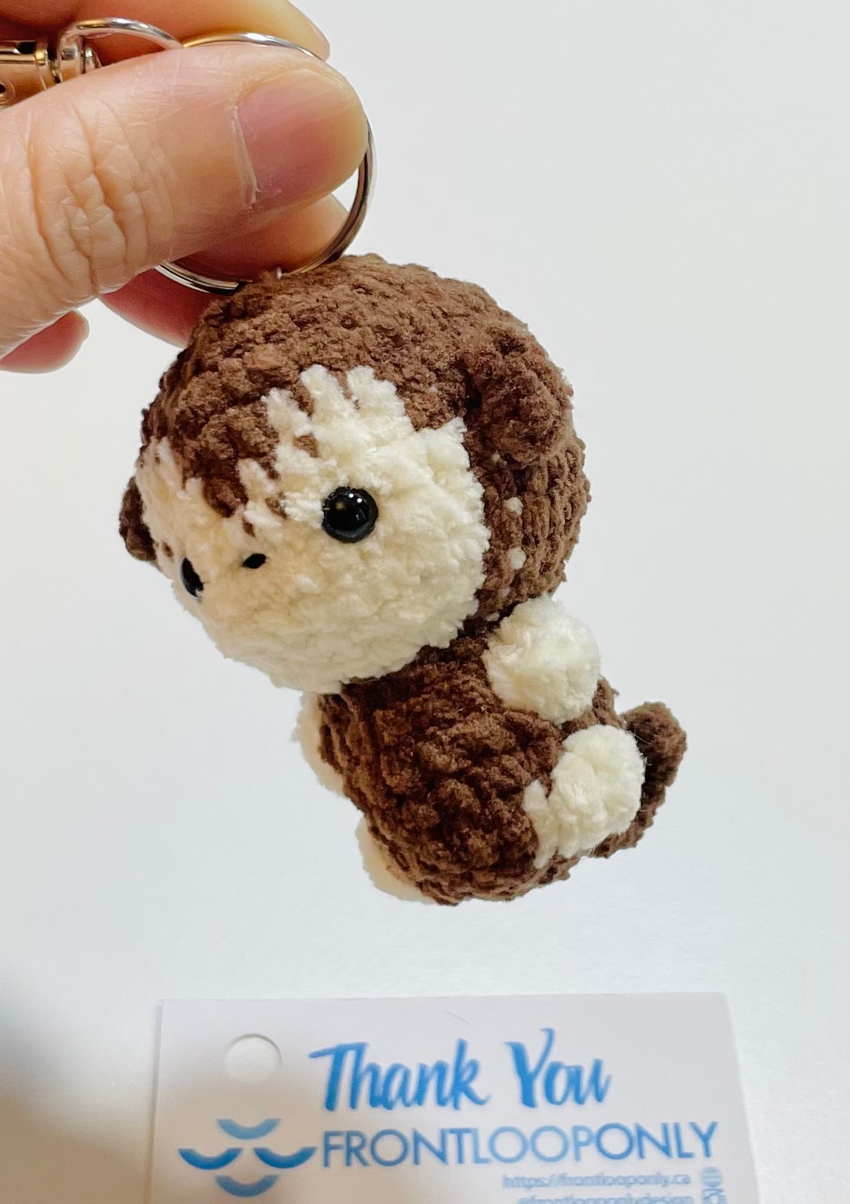 Handmade Crochet Monkey Keychain, Amigurumi Plush Bag Charm, Mini Animal Accessory