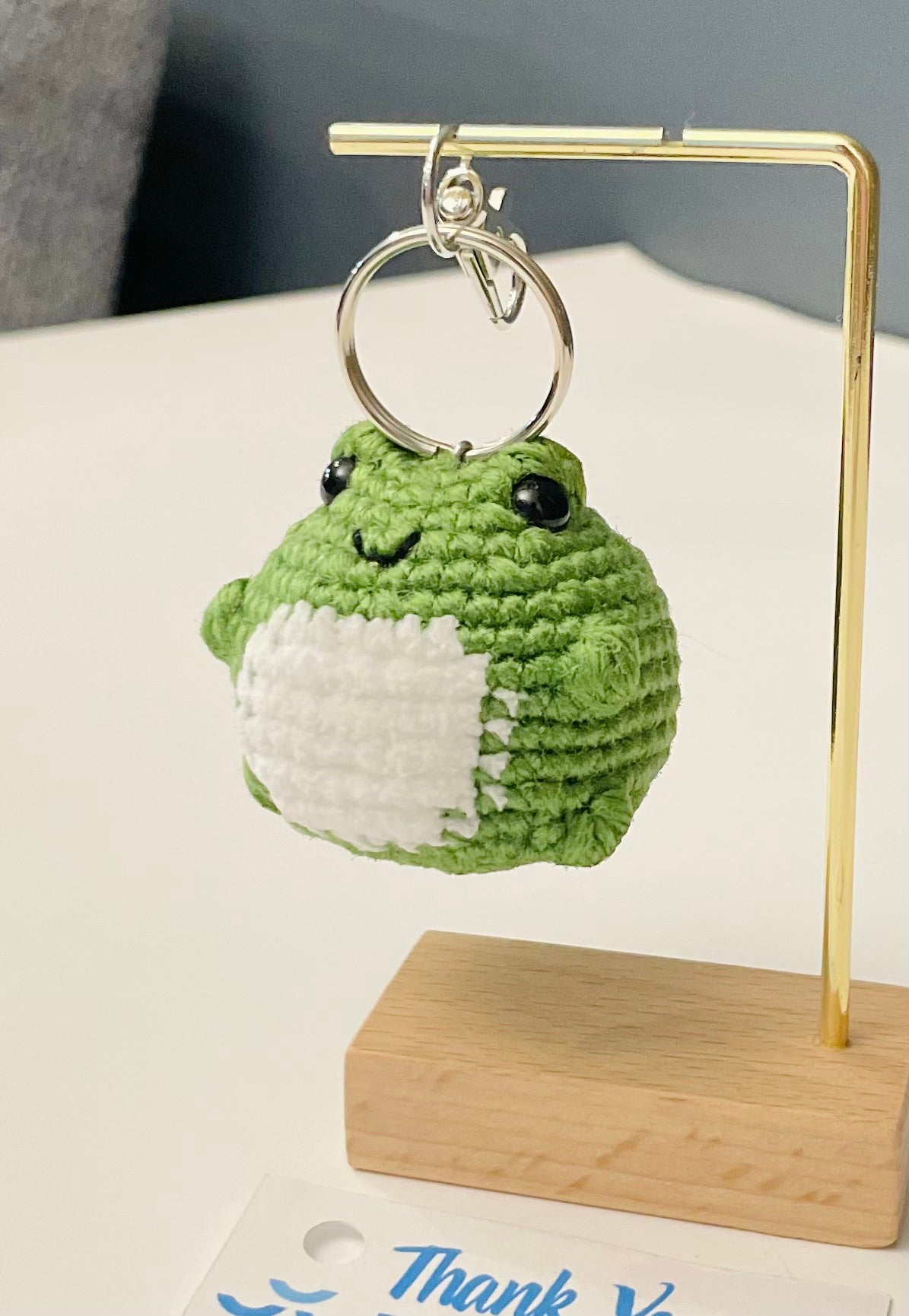 Crochet Frog Keychain – Handmade Amigurumi Charm, Frog Lover Gift