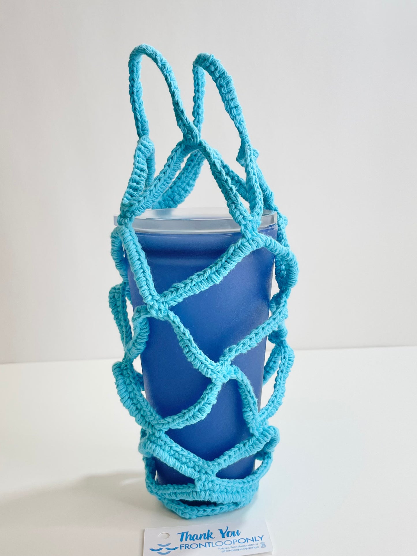 Crochet Coffee Cup Holder | Reusable Drink Carrier, Cotton Yarn | Coffee or Tea Lover