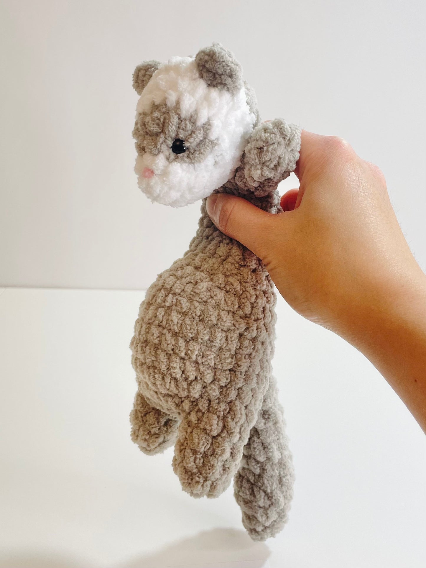 Weighted Crochet Ferret Plush | Handmade Amigurumi Stuffed Animal, Comfort Cuddler