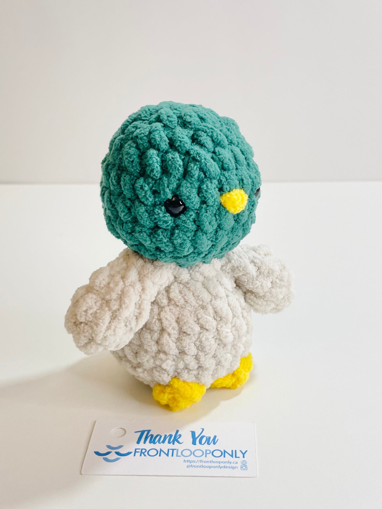 Weighted Crochet Duck Plush – Amigurumi Desk Decor, Sensory Comfort Toy
