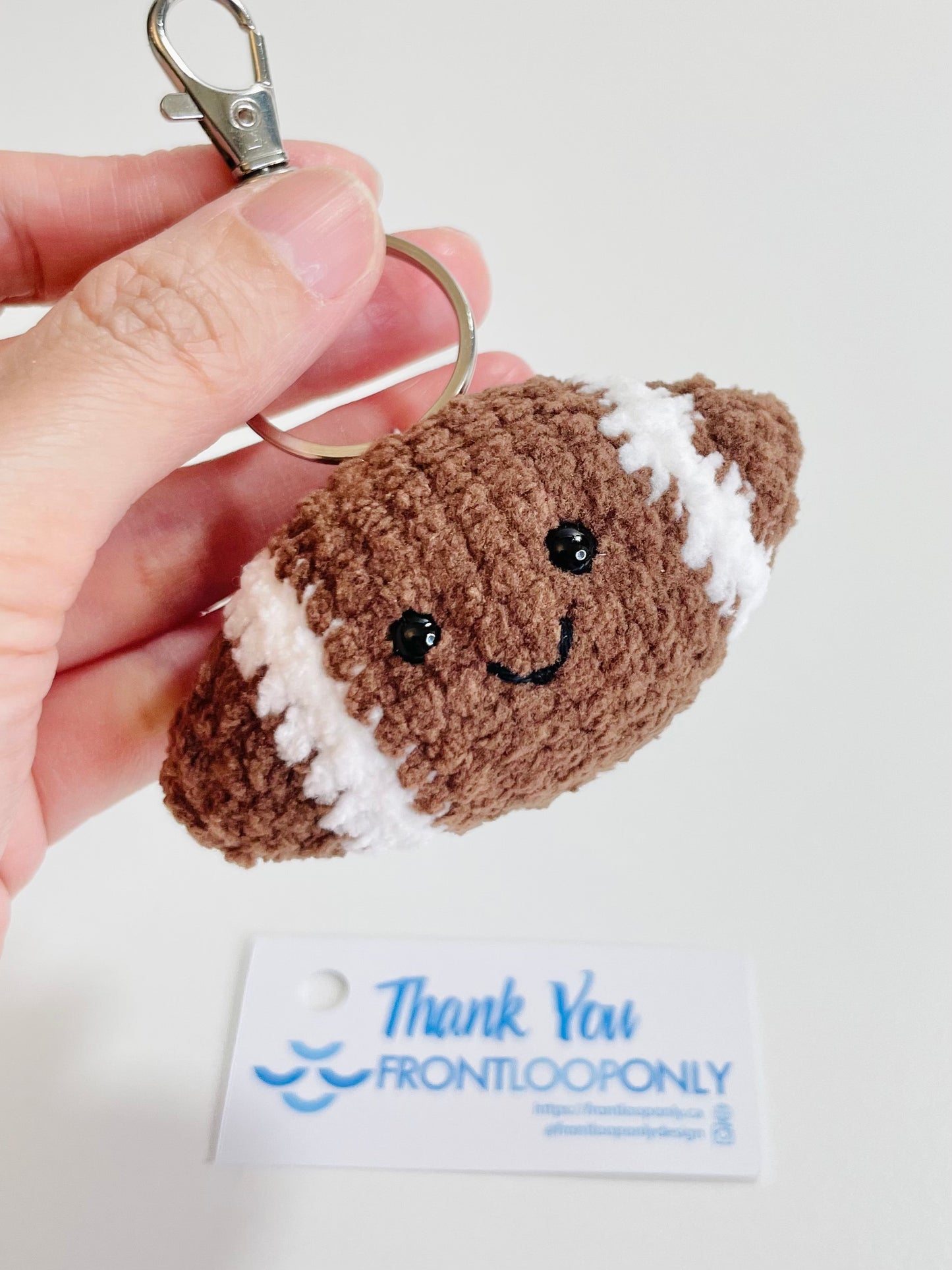 Crochet Football or Volleyball Keychain | Handmade Sports Keychain | Athlete, Coach, Team Gift | Backpack Charm