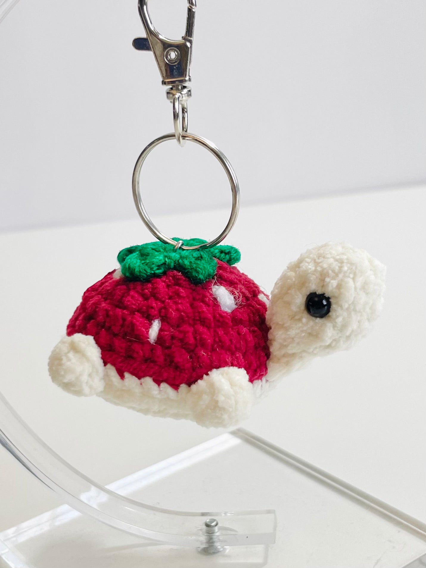 Handmade Crochet Turtle Keychain, Sea Turtle Bag Charm, Ocean Lover Gift