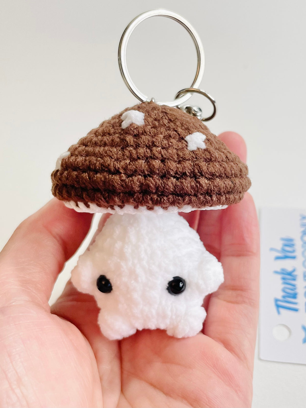 Crochet Mushroom Keychain, Pop Up Charm, Handmade Kawaii Bag Accessory, Forestcore Backpack, Keyring Gift