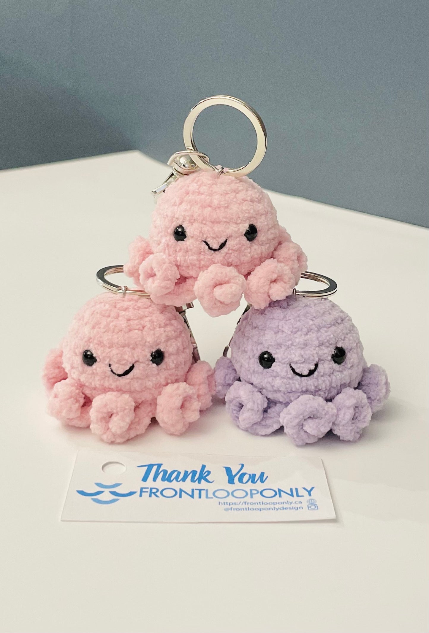 Crochet Octopus Keychain – You Octopi My Heart Keychain, Handmade Valentine Keyring
