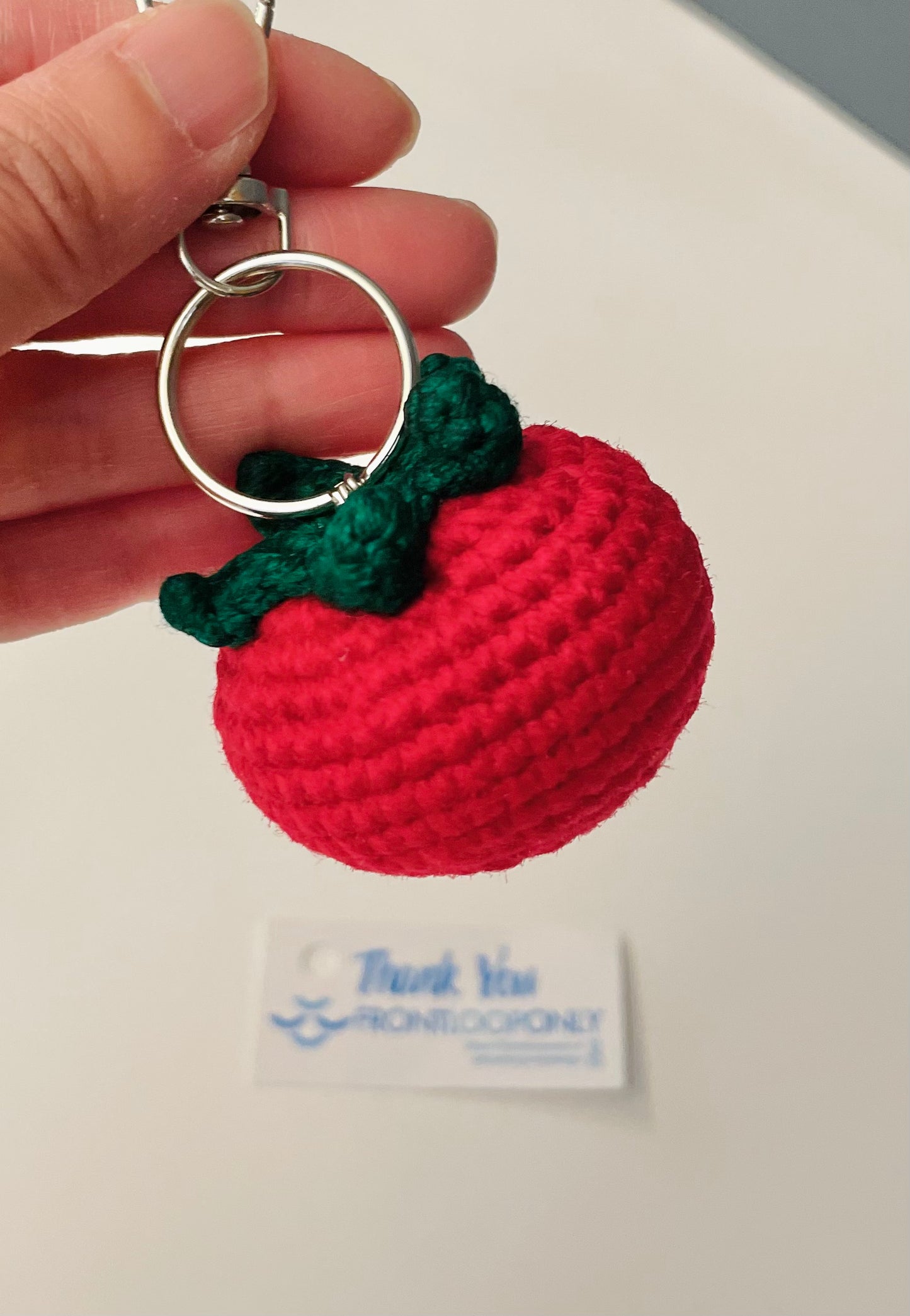 Crochet Fruit or Vegetable Keychain – Handmade Strawberry, Avocado, Tomato, Broccoli Gift