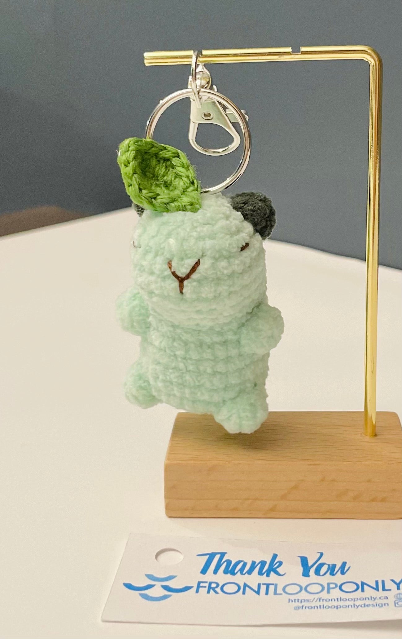 Capybara Keychain: Handmade Crochet Chill Animal with Hat