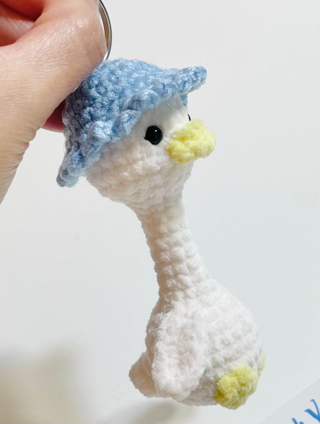 Crochet Mother Duck Keychain with Bandana or Hat | Handmade Amigurumi Duck Bag Charm | Animal Keychain Gift