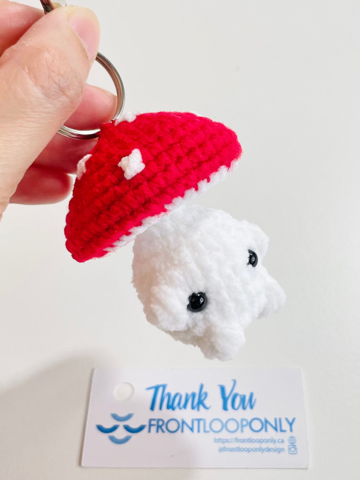 Crochet Mushroom Keychain, Pop Up Charm, Handmade Kawaii Bag Accessory, Forestcore Backpack, Keyring Gift