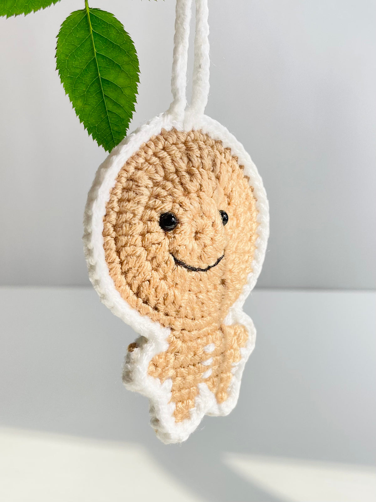 Handmade Crochet Gingerbread Man Ornament, Christmas Tree Decoration, Holiday Keepsake, Baker Gift