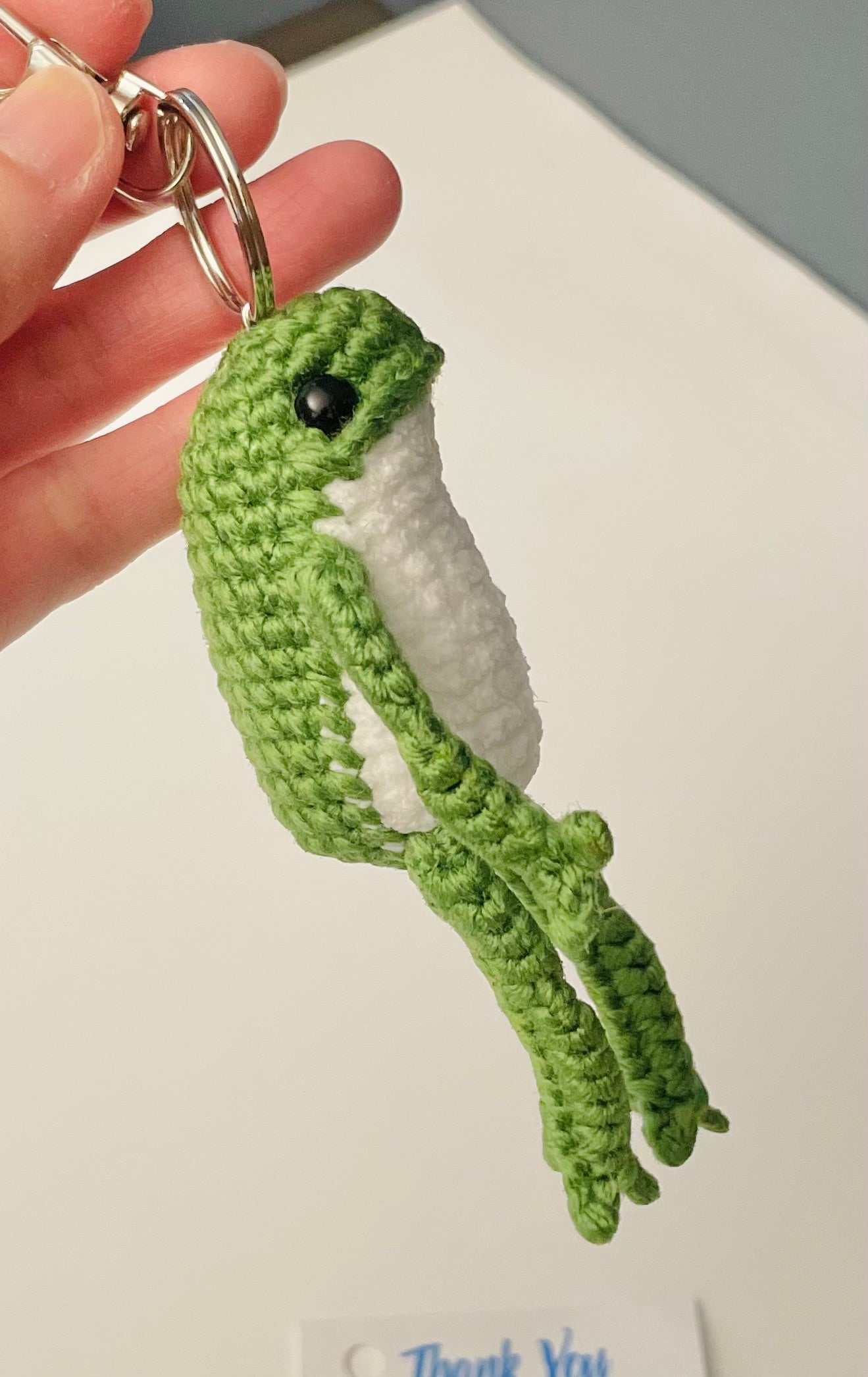 Crochet Frog Keychain - Handmade Frog Amigurumi, Cute Animal Bag Charm