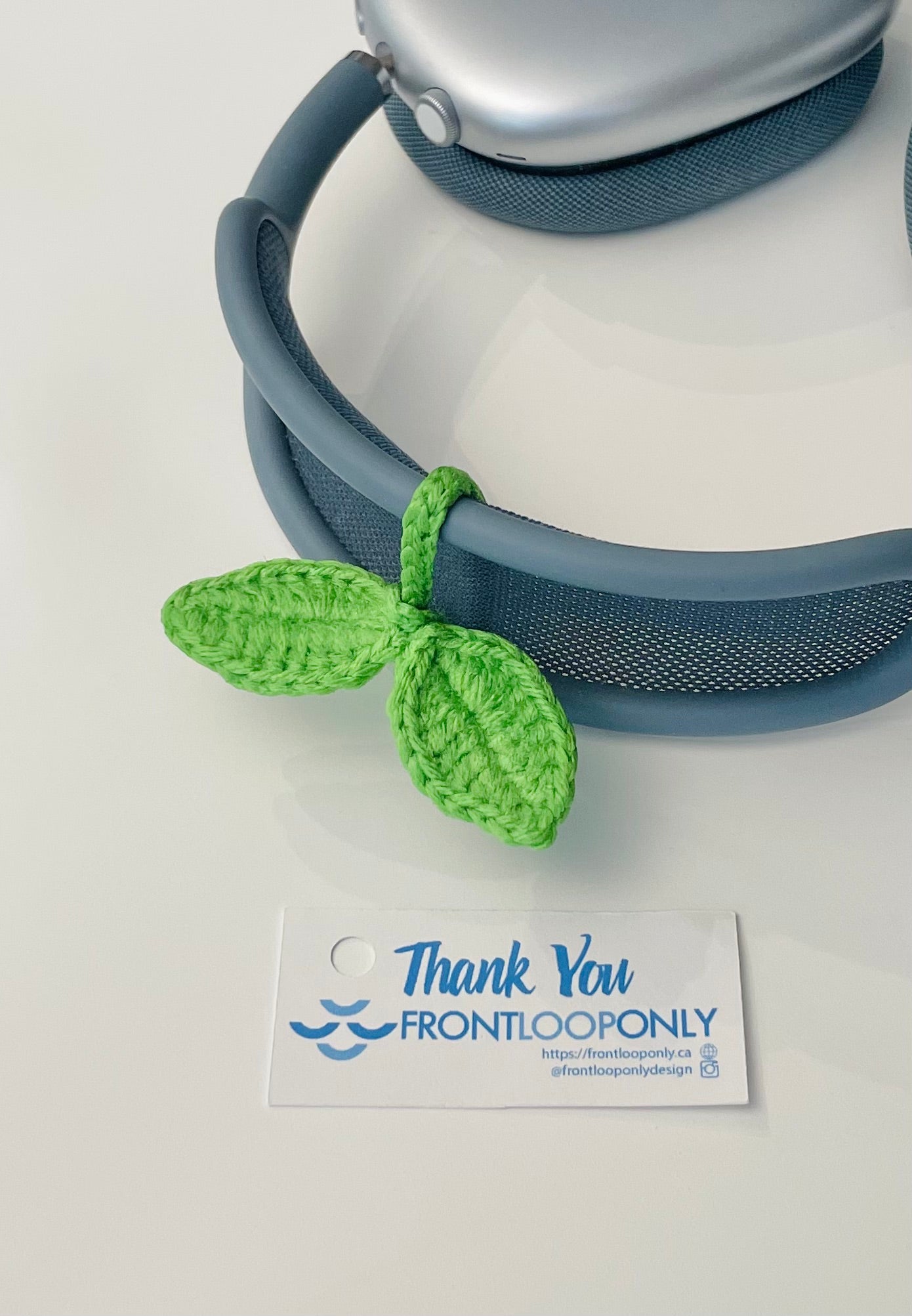 Crochet Leaf Sprout - Headphone Sprout for AirPods Max, Bookmark & Wire Wrap