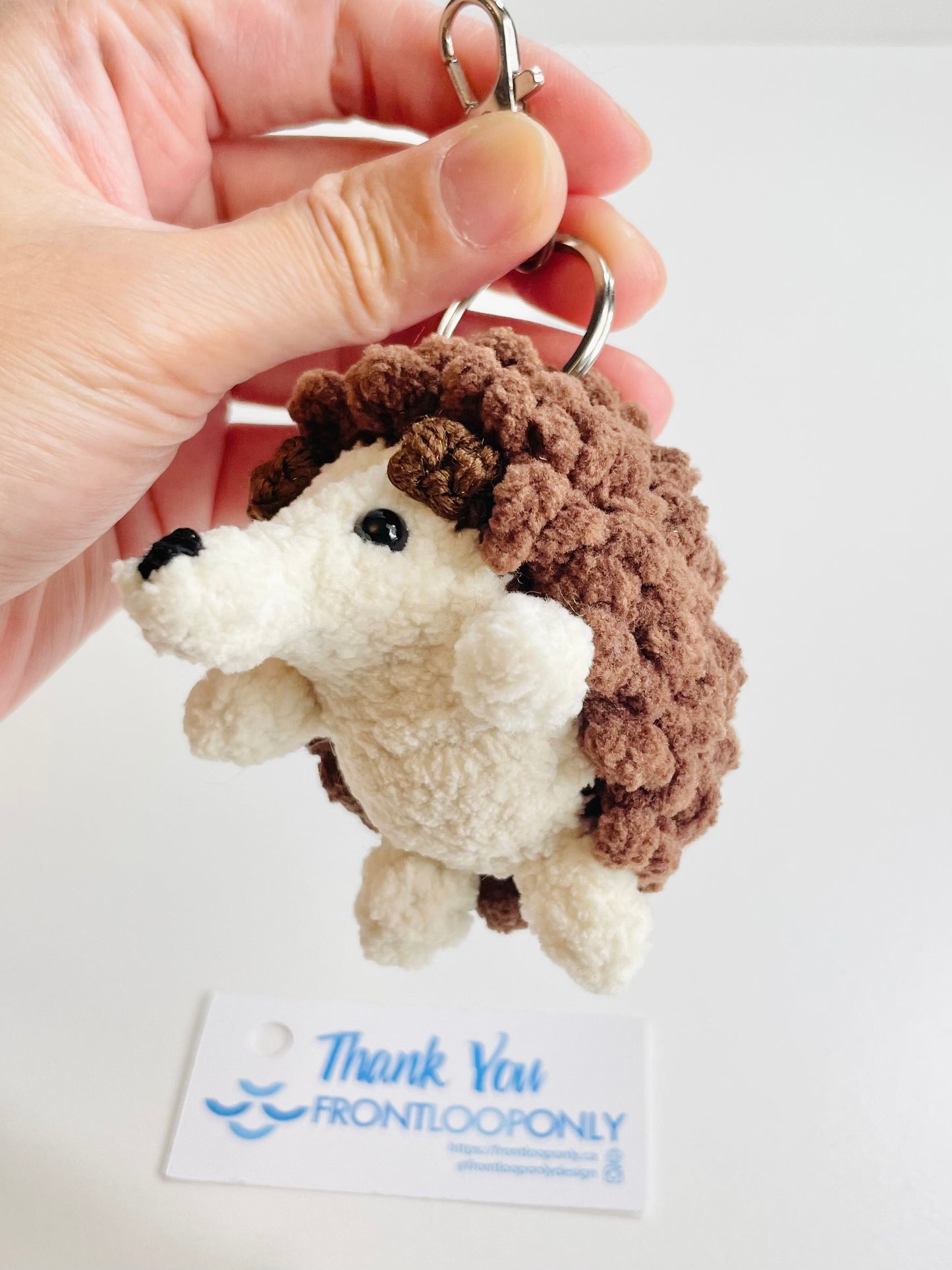 Handmade Amigurumi Hedgehog Keychain, Kawaii Woodland Animal Bag Charm