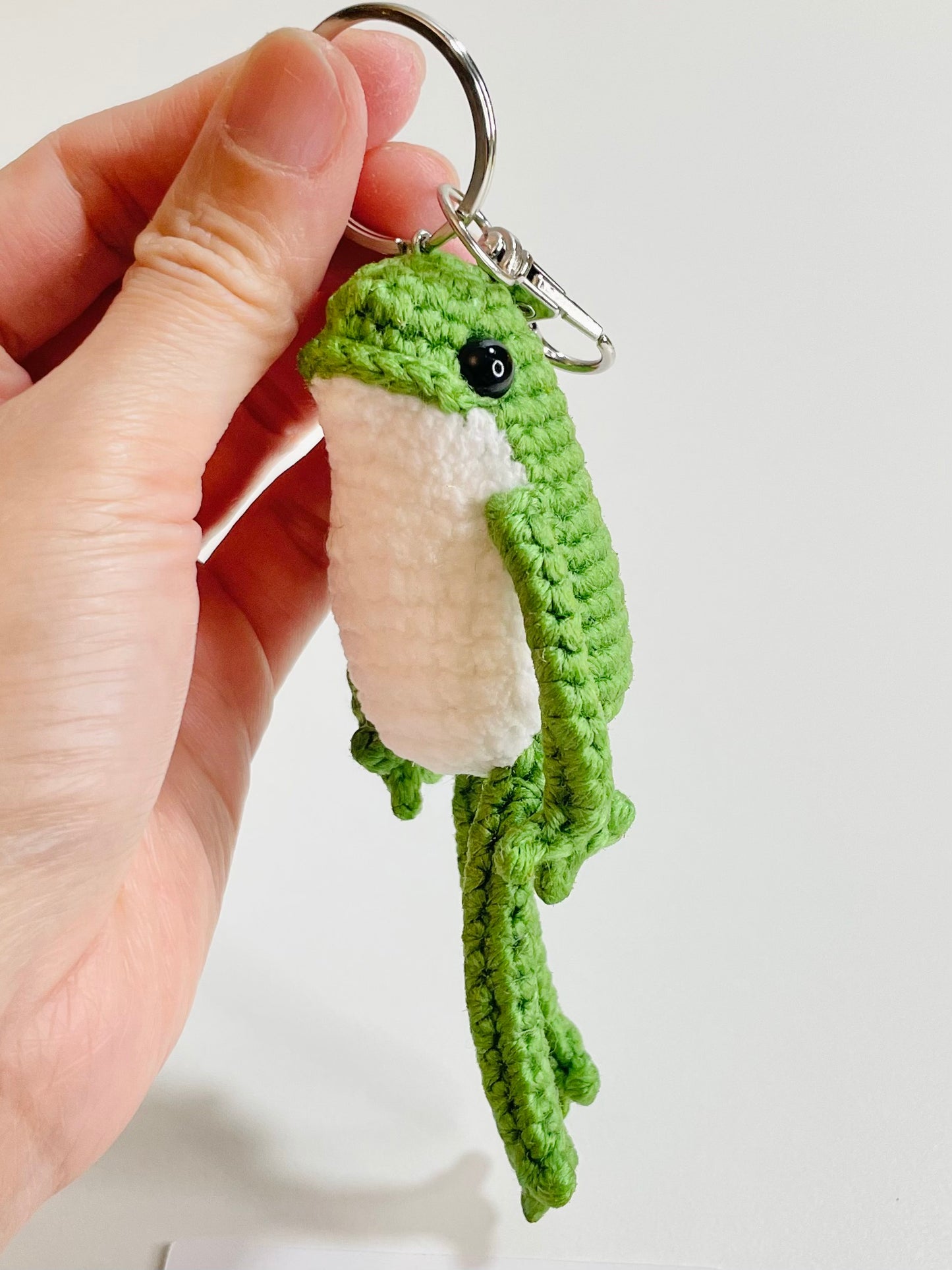 Crochet Frog Keychain - Handmade Frog Amigurumi, Cute Animal Bag Charm