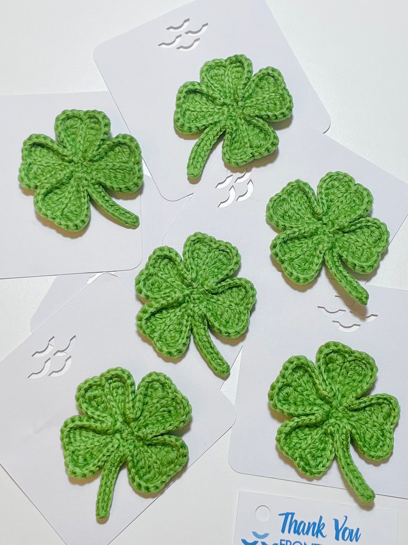 Crochet Four Leaf Clover Pin – Handmade St. Patrick’s Day Shamrock Brooch