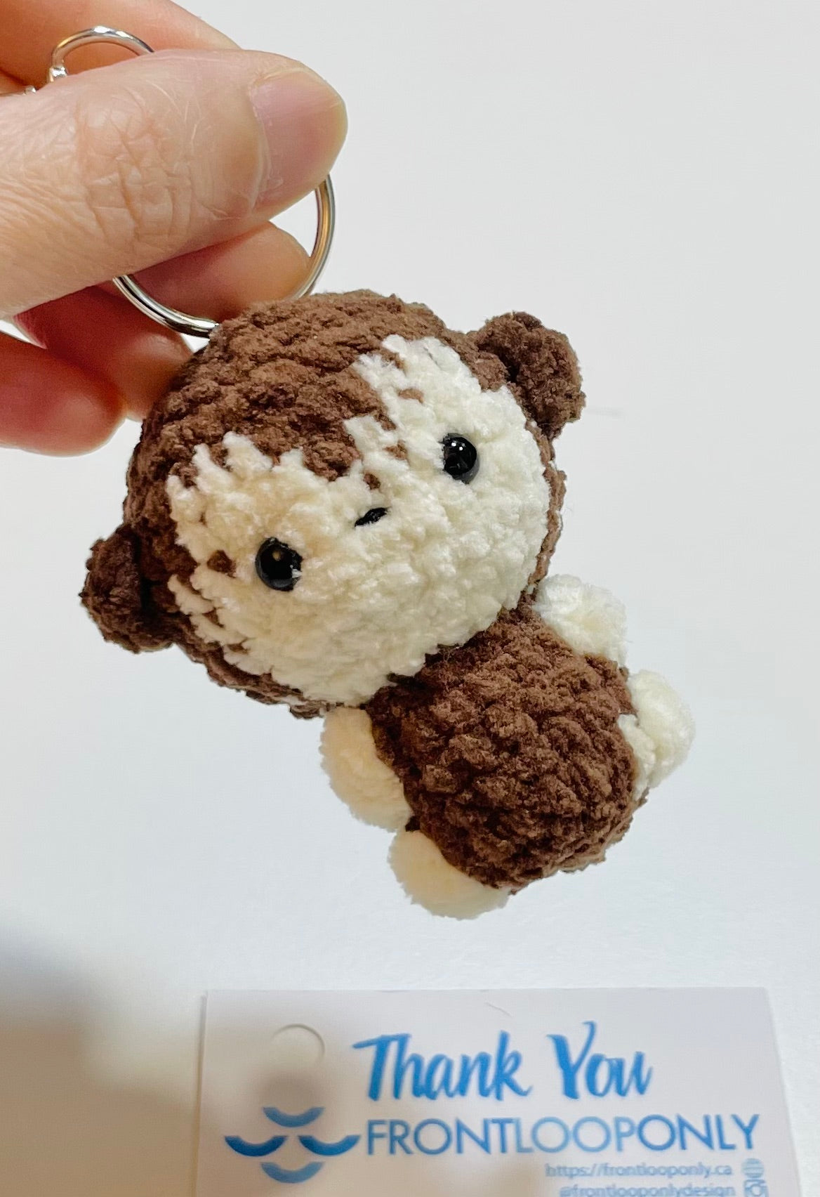 Handmade Crochet Monkey Keychain, Amigurumi Plush Bag Charm, Mini Animal Accessory