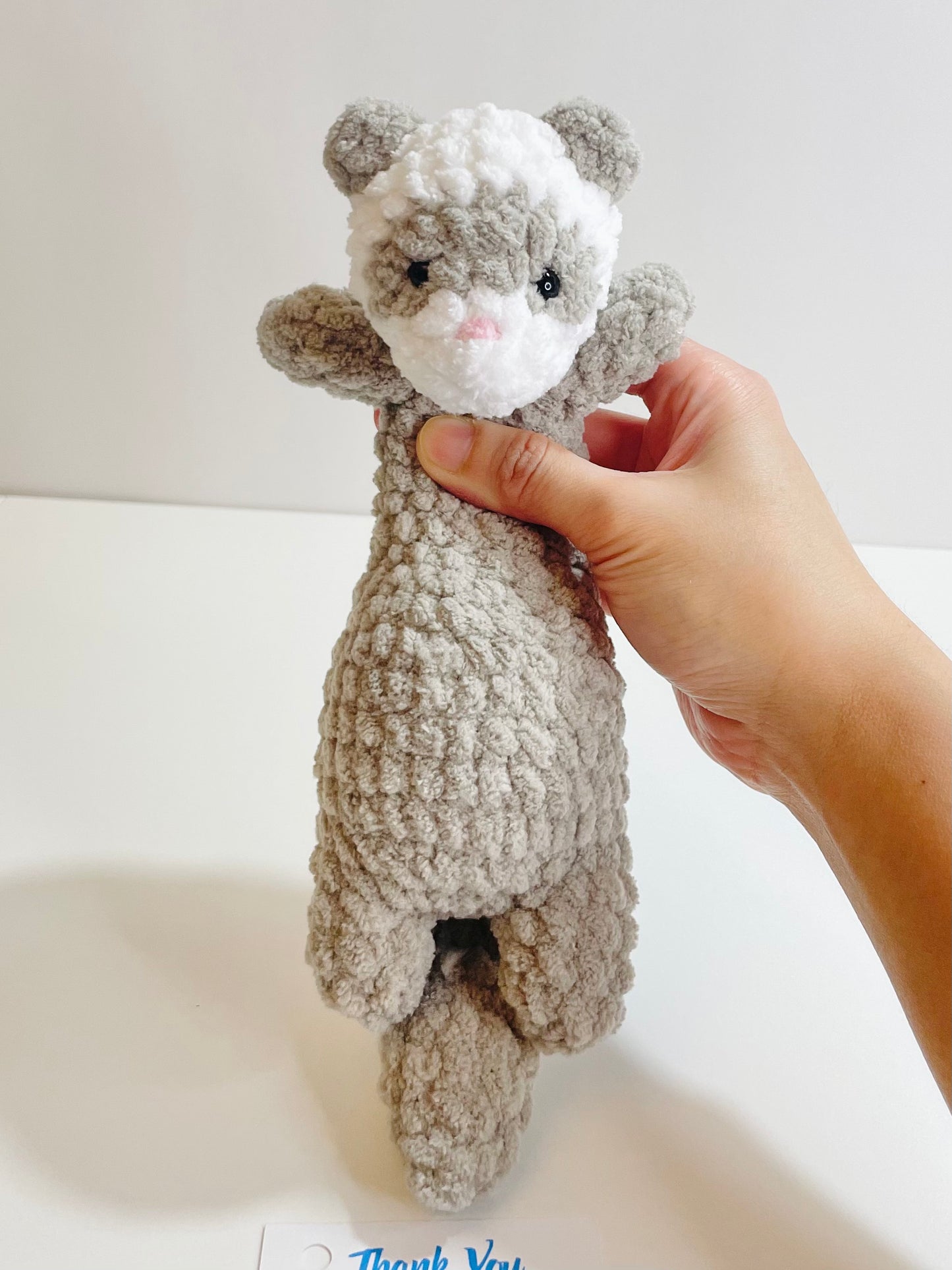 Weighted Crochet Ferret Plush | Handmade Amigurumi Stuffed Animal, Comfort Cuddler
