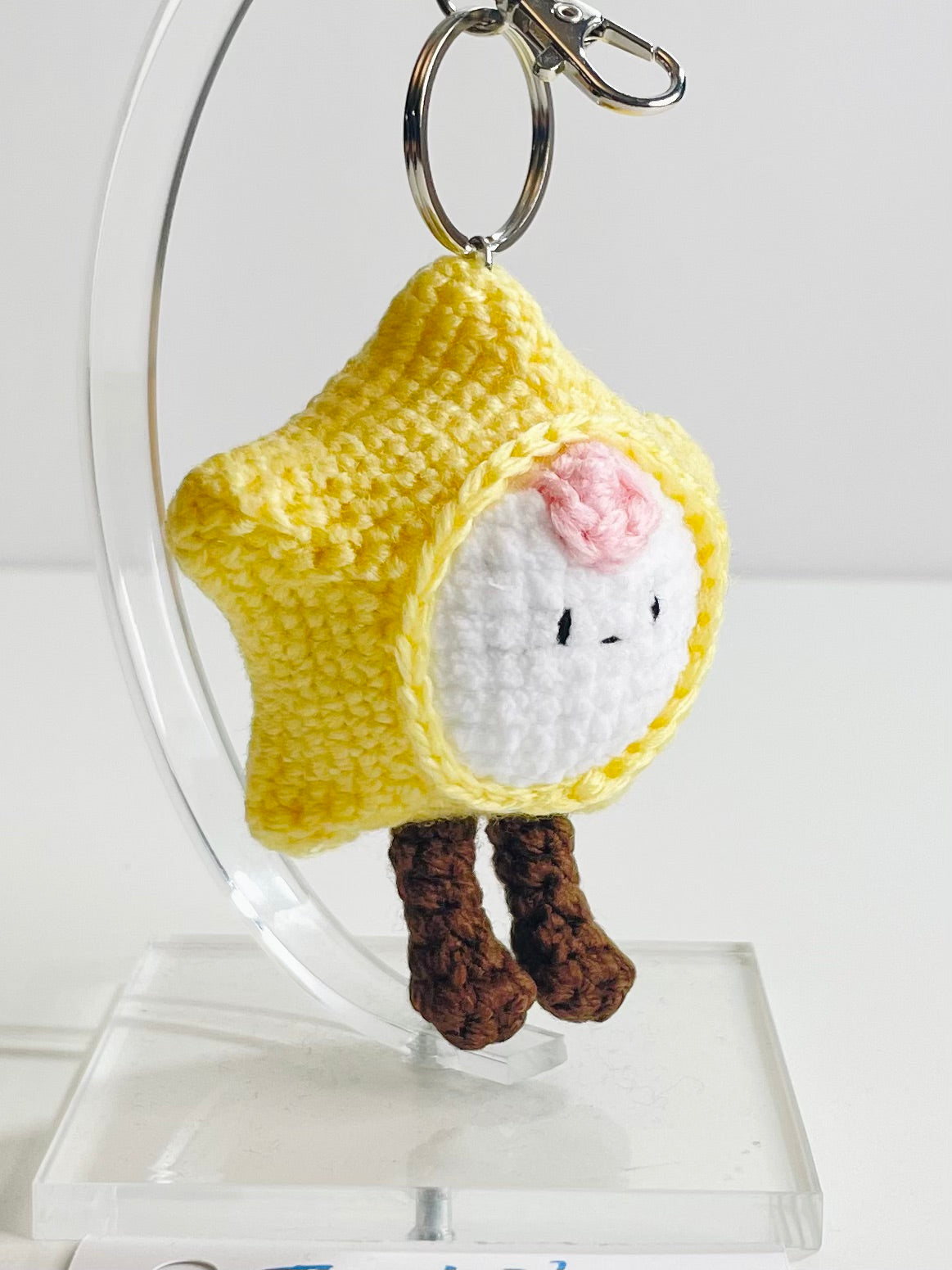 Crochet Baby Star Keychain – Handmade Kawaii Star Bag Charm, Amigurumi Keyring