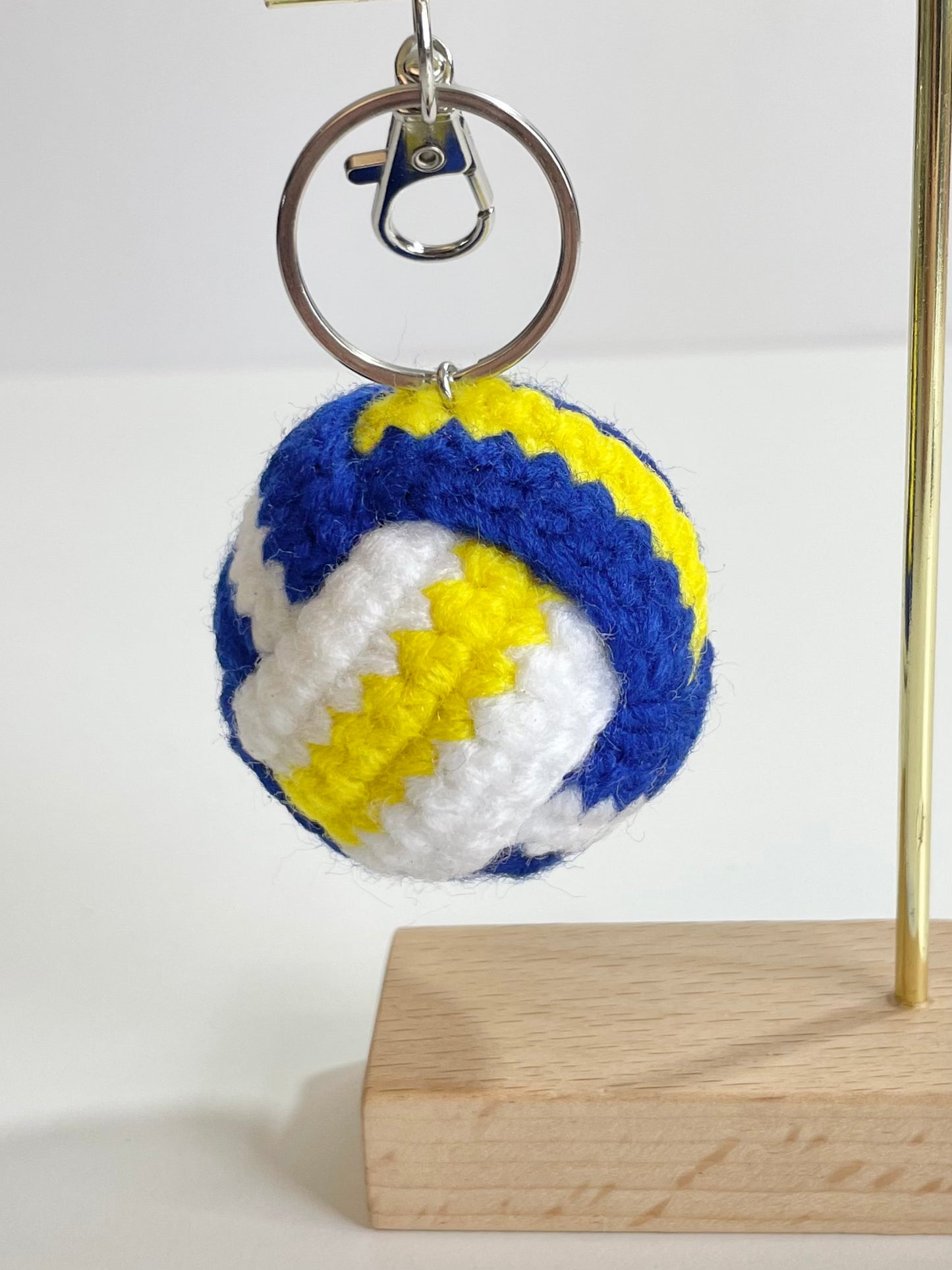 Crochet Football or Volleyball Keychain | Handmade Sports Keychain | Athlete, Coach, Team Gift | Backpack Charm