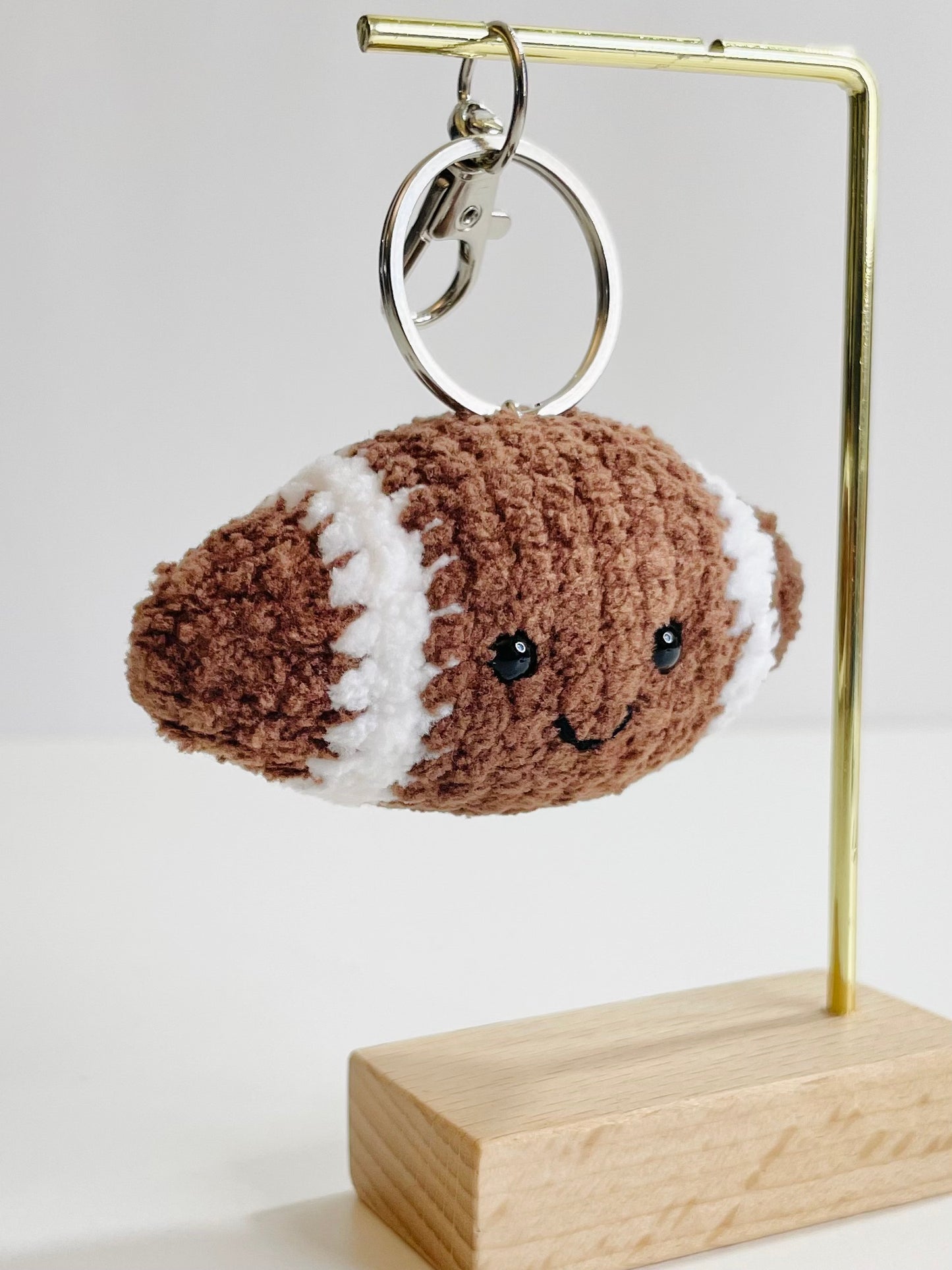 Crochet Football or Volleyball Keychain | Handmade Sports Keychain | Athlete, Coach, Team Gift | Backpack Charm