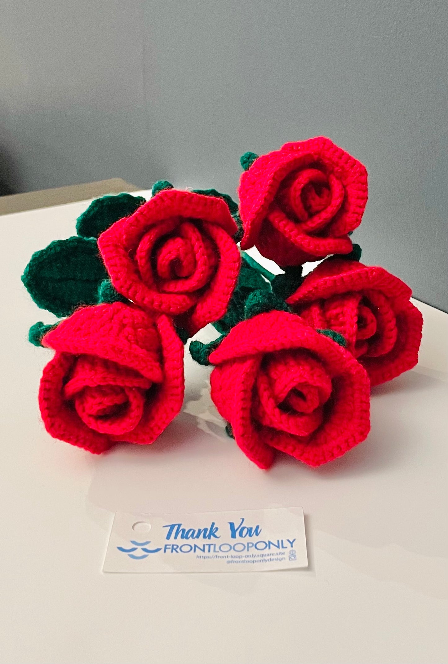 Crochet Rose – Handmade Red Rose, Valentine’s Day Gift, Forever Crochet Flower, Romantic Decor