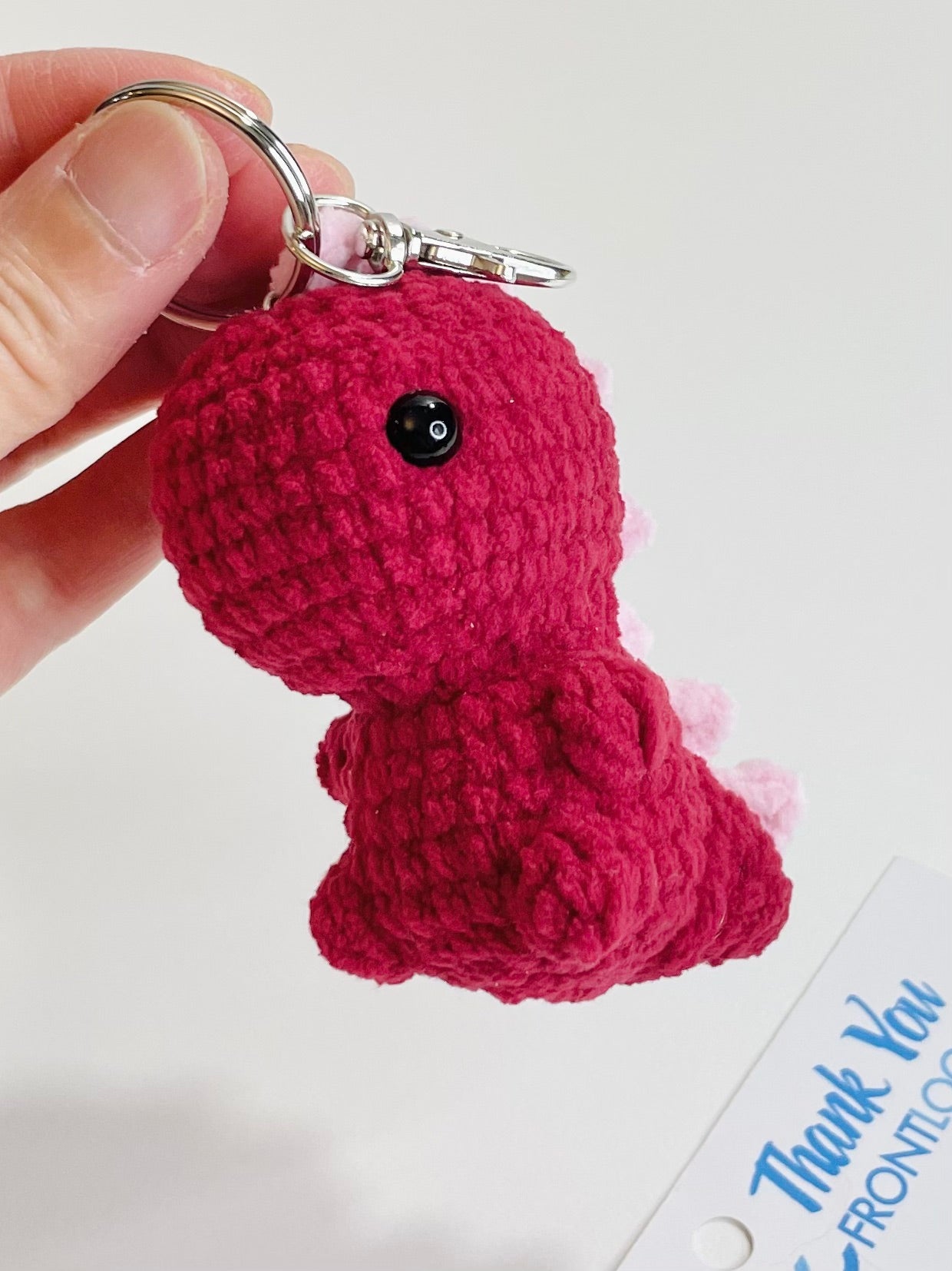 Crochet Baby Dinosaur Keychain – Handmade Mini Dino Plush, Kawaii Amigurumi Keyring, Cute Bag Charm, Small Gift for Dino Lovers