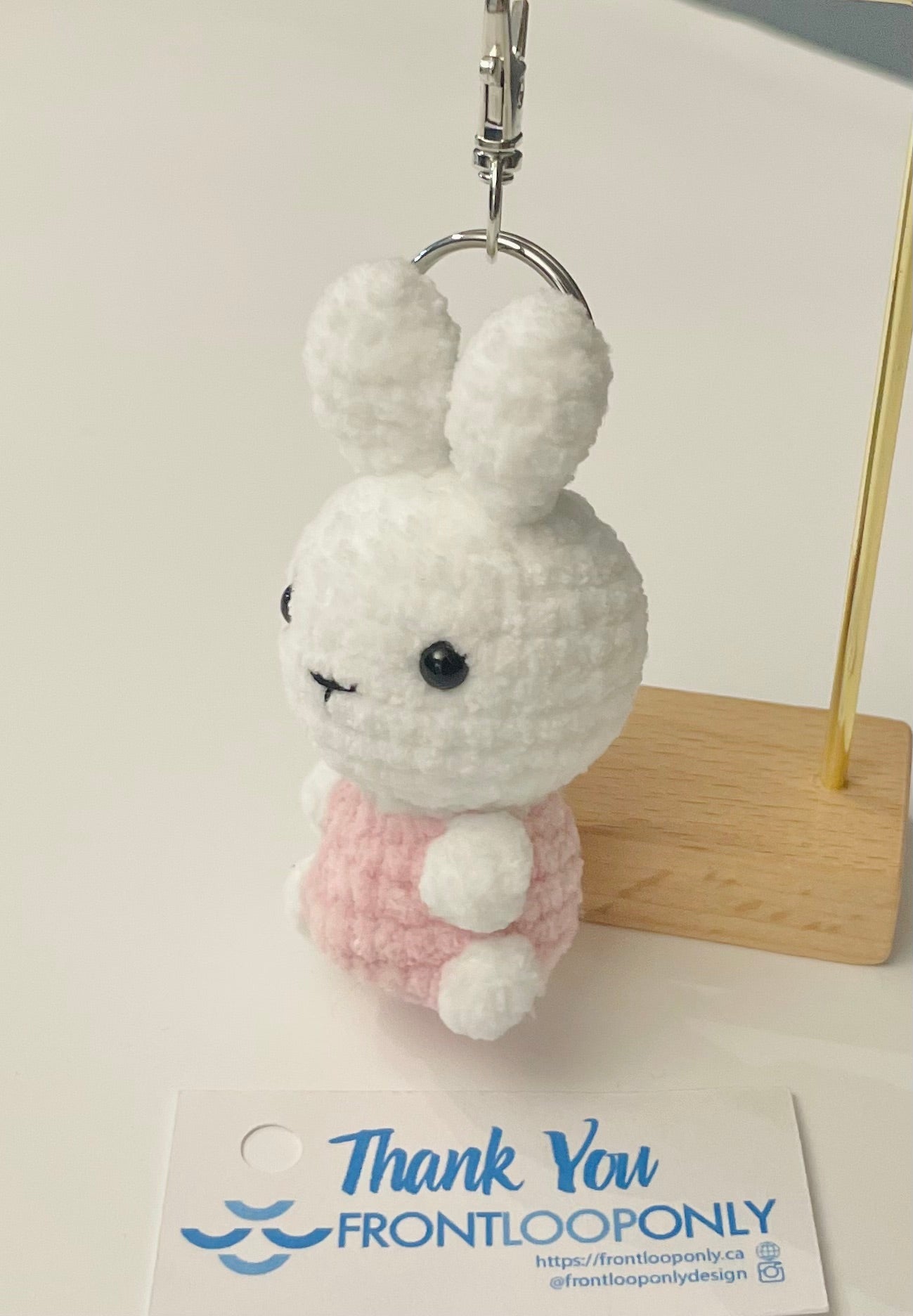 Crochet Bunny Keychain – Handmade Amigurumi Rabbit Bag Charm, Bunny Gift