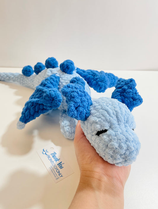 Crochet Snuggle Dragon Plush – Handmade Amigurumi Plushie, Soft Cuddly Gift, Kawaii Dragon Toy