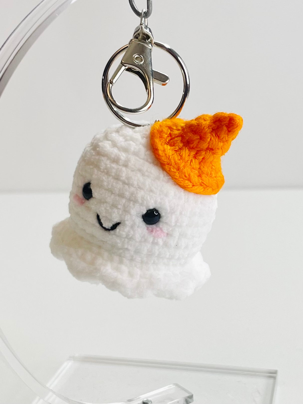 Halloween Crochet Keychain - Handmade Spooky Potion Bottle, Owl, Ghost, Witch Hat, Eyeball Charm