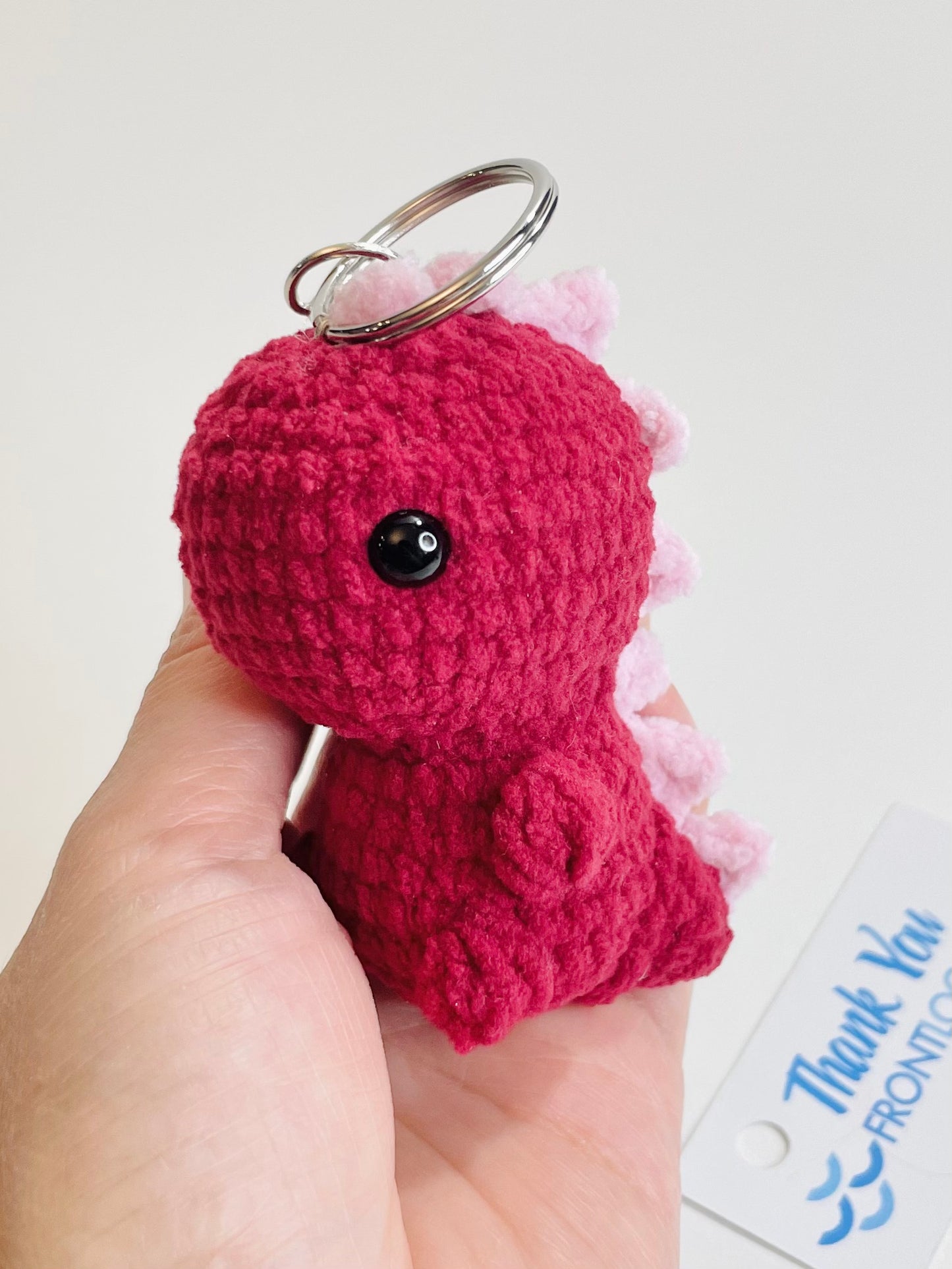 Crochet Baby Dinosaur Keychain – Handmade Mini Dino Plush, Kawaii Amigurumi Keyring, Cute Bag Charm, Small Gift for Dino Lovers