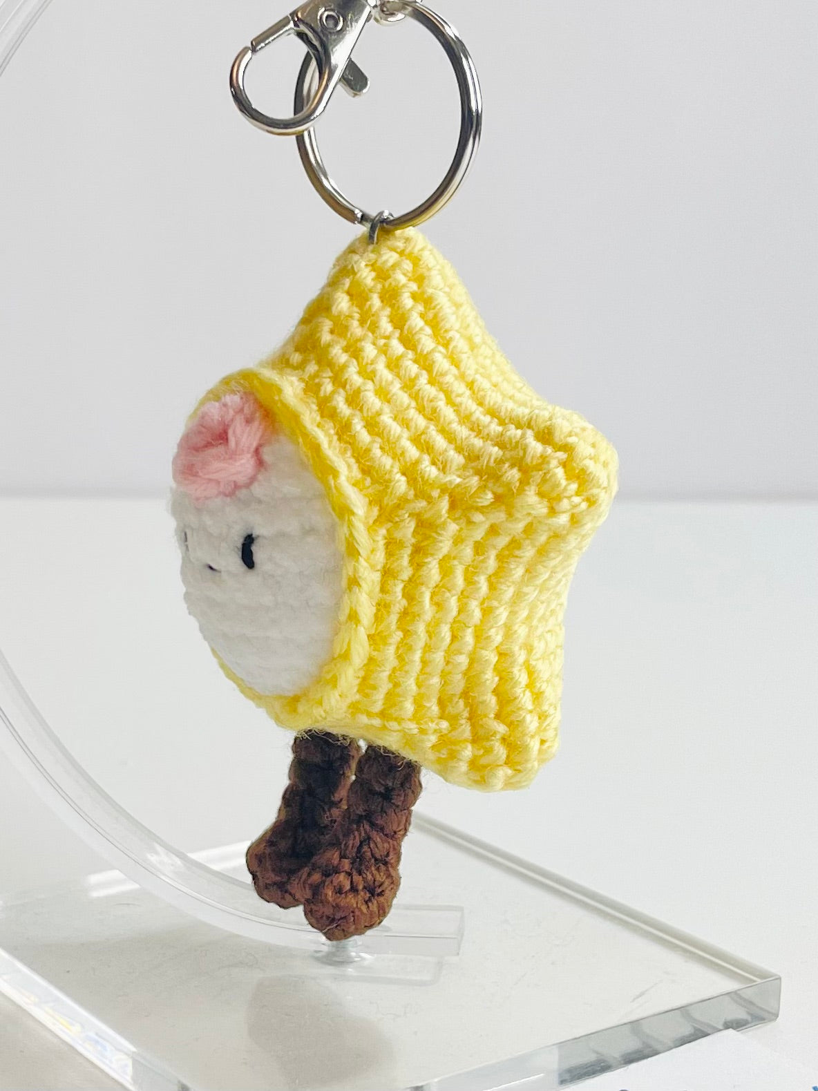 Crochet Baby Star Keychain – Handmade Kawaii Star Bag Charm, Amigurumi Keyring
