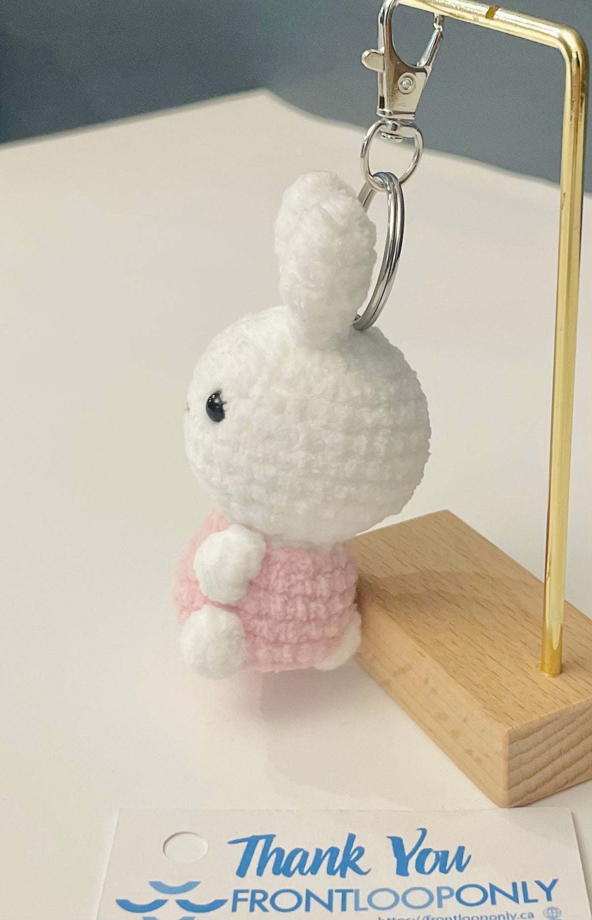 Crochet Bunny Keychain – Handmade Amigurumi Rabbit Bag Charm, Bunny Gift