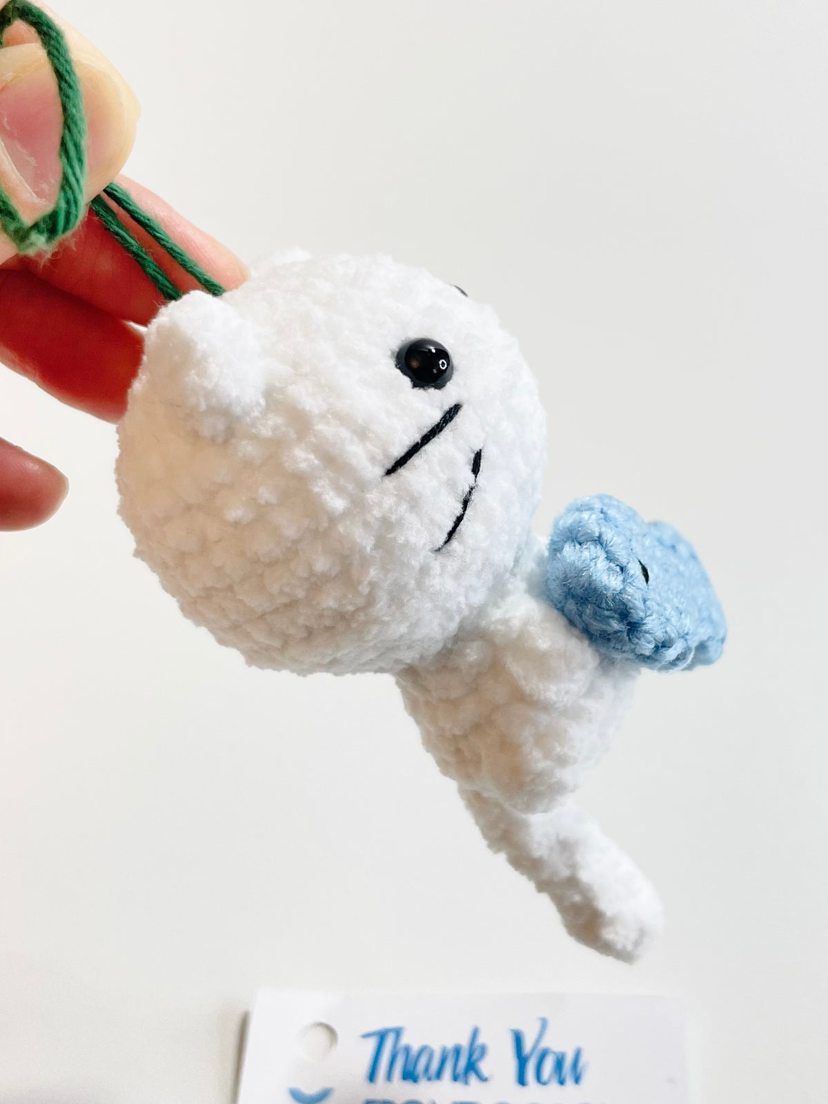 Handmade Crochet Cat Ornament with Fish, Christmas Tree Decoration, Kitten Lover Gift, Stocking Stuffer
