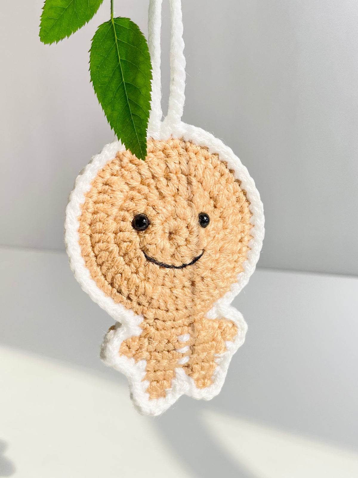 Handmade Crochet Gingerbread Man Ornament, Christmas Tree Decoration, Holiday Keepsake, Baker Gift
