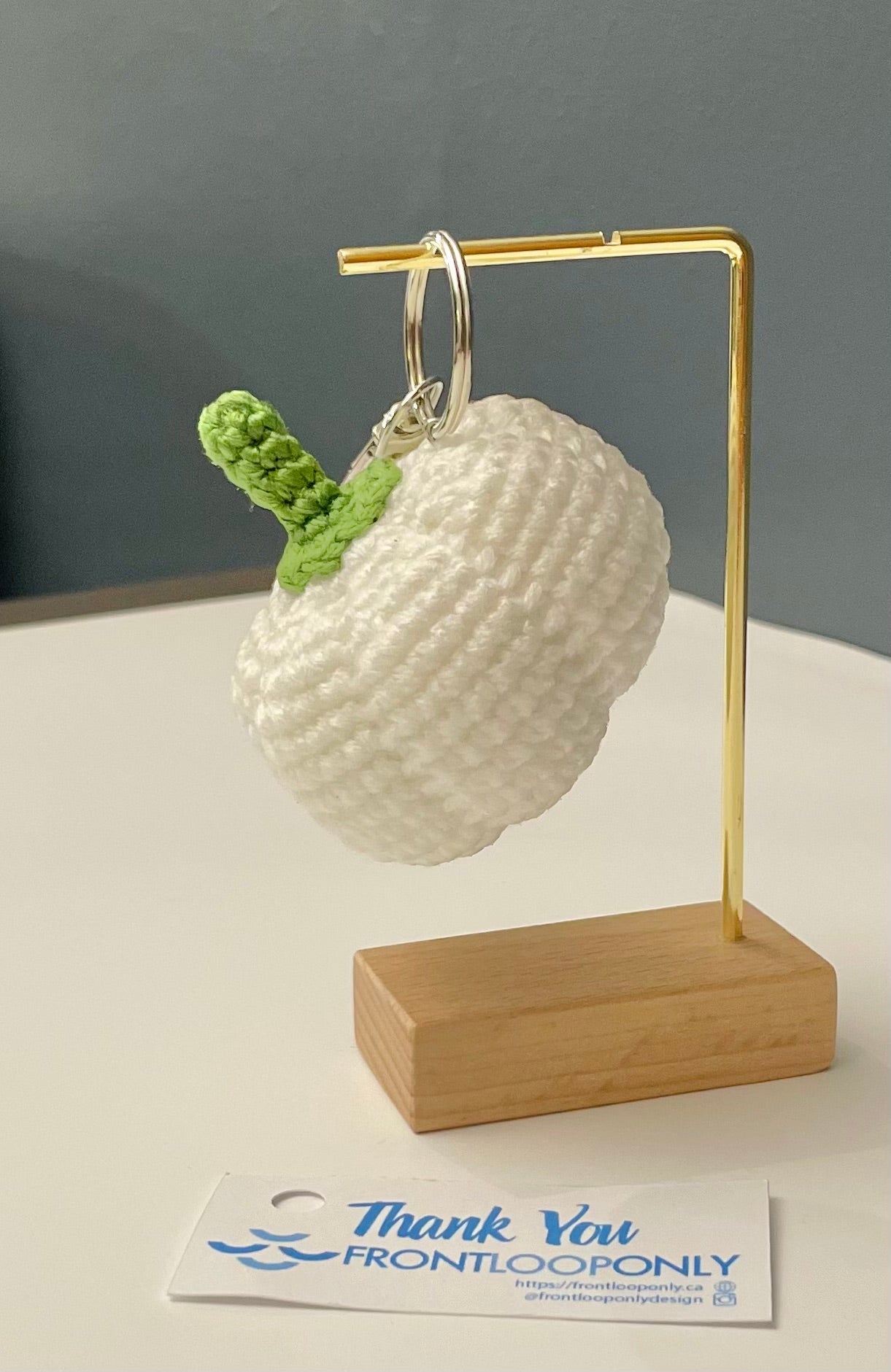 Crochet Pumpkin Keychain, Handmade Fall Bag Charm, Autumn Accessory (2.2 inch)