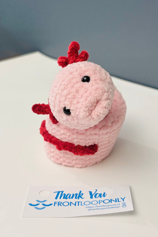 Axolotl Snapband Bracelet, Crochet Axolotl, Fidget Toy
